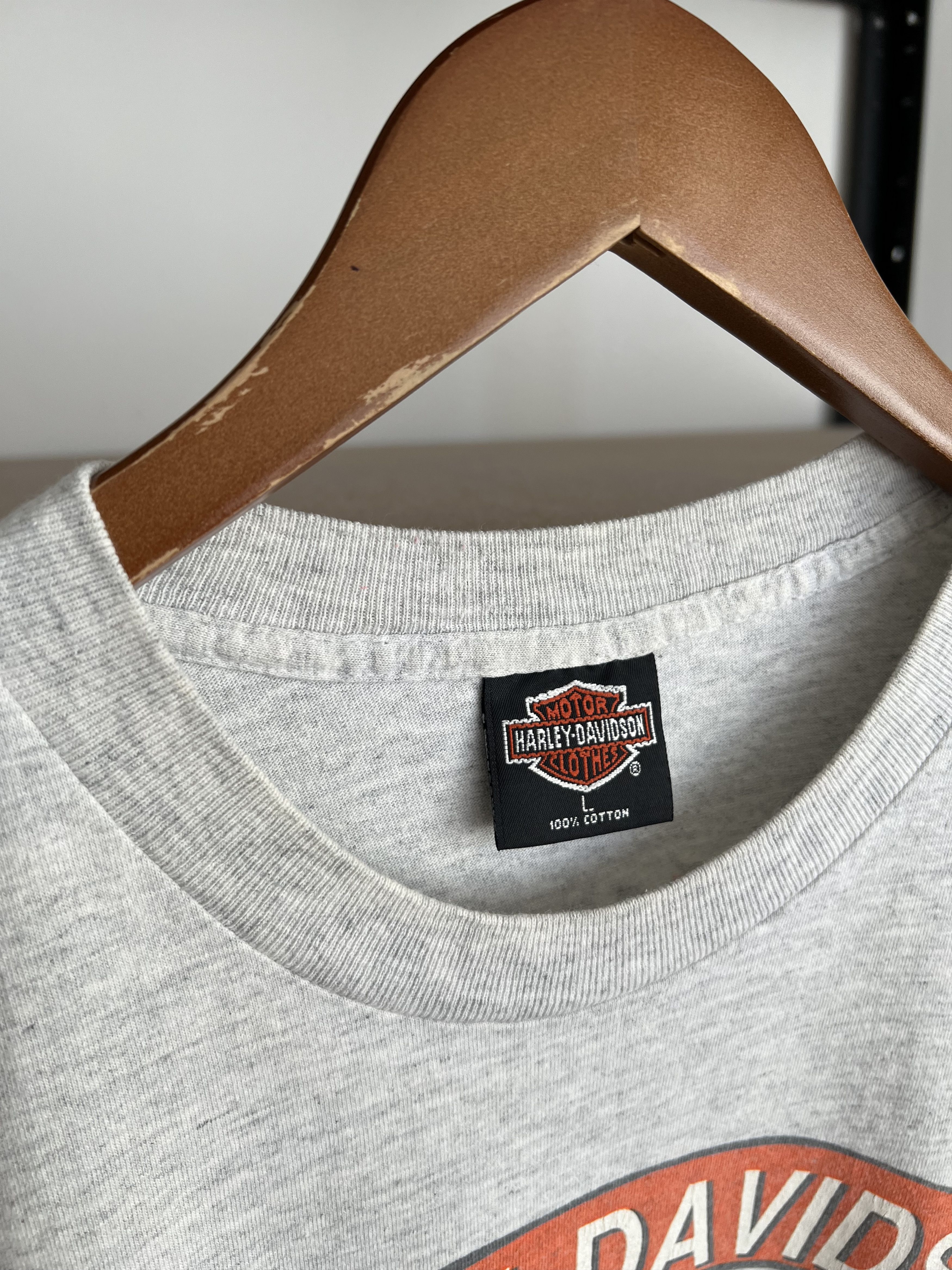 Harley Davidson Vintage 1994 Harley Davidson Engine Motor Gray T-shirt Size US L / EU 52-54 / 3 - 14 Thumbnail