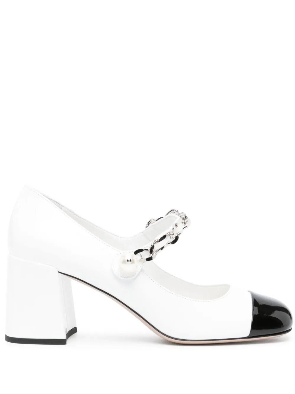 image of Miu Miu Patent Leather Pumps Shoes in White, Women's (Size 6)