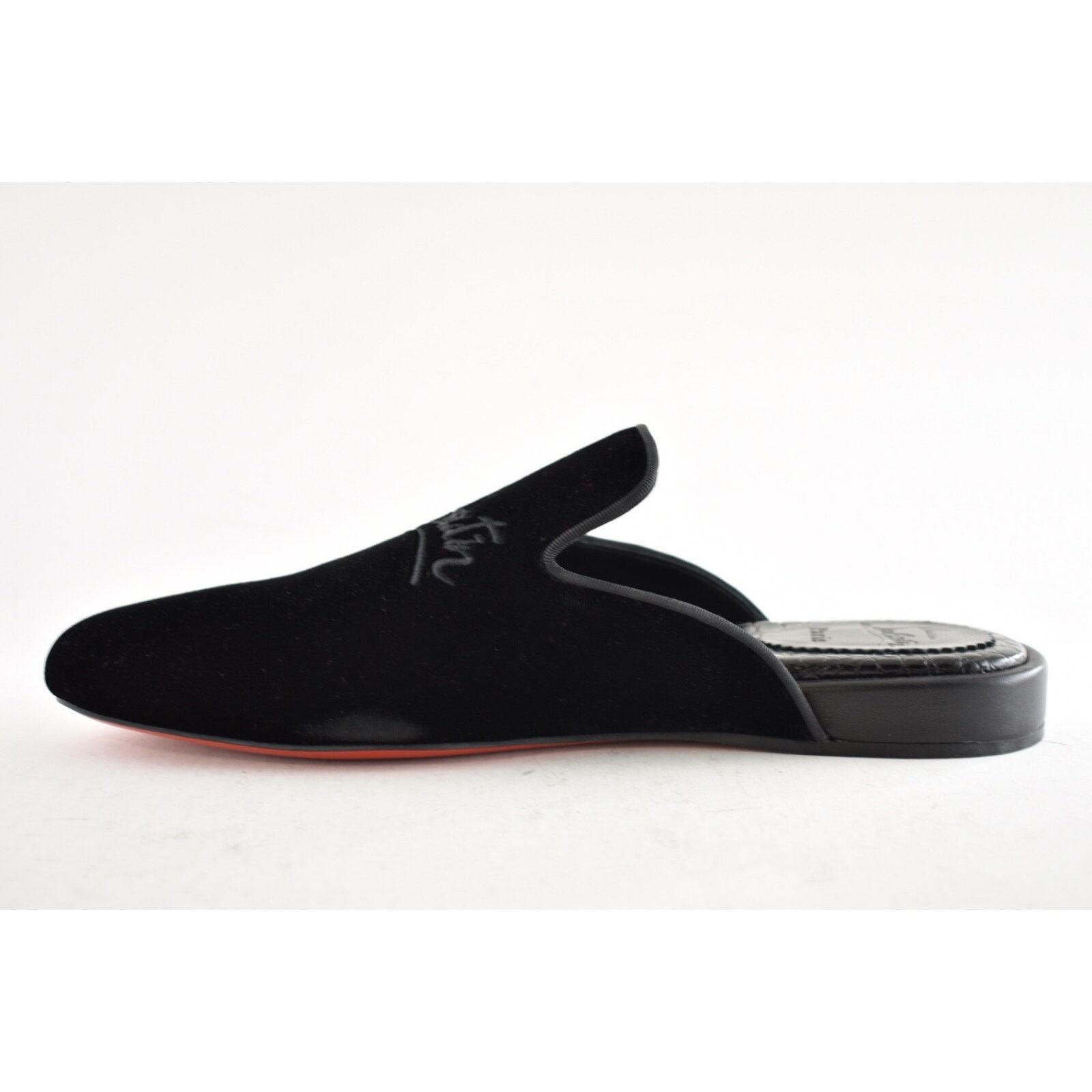 Christian Louboutin Christian Louboutin Navy Coolito Velvet Backless Loafer Size US 9 / EU 42 - 10 Thumbnail