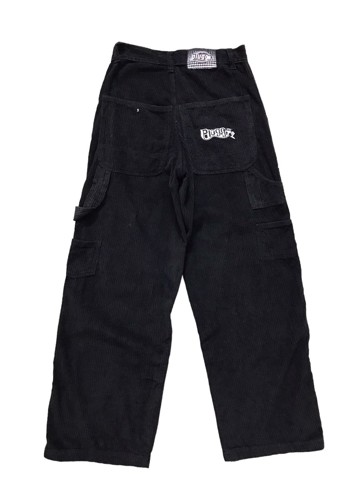 PLUGG Baggy Black Corduroy Carpenter Pants