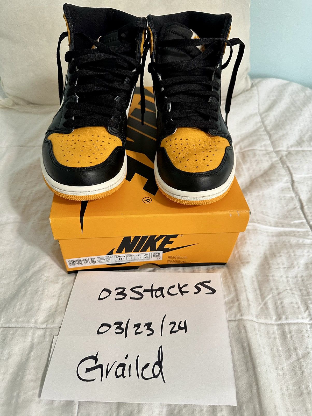 Jordan Brand Air Jordan 1 Retro High OG Taxi Size US 8.5 / EU 41-42 - 11 Thumbnail