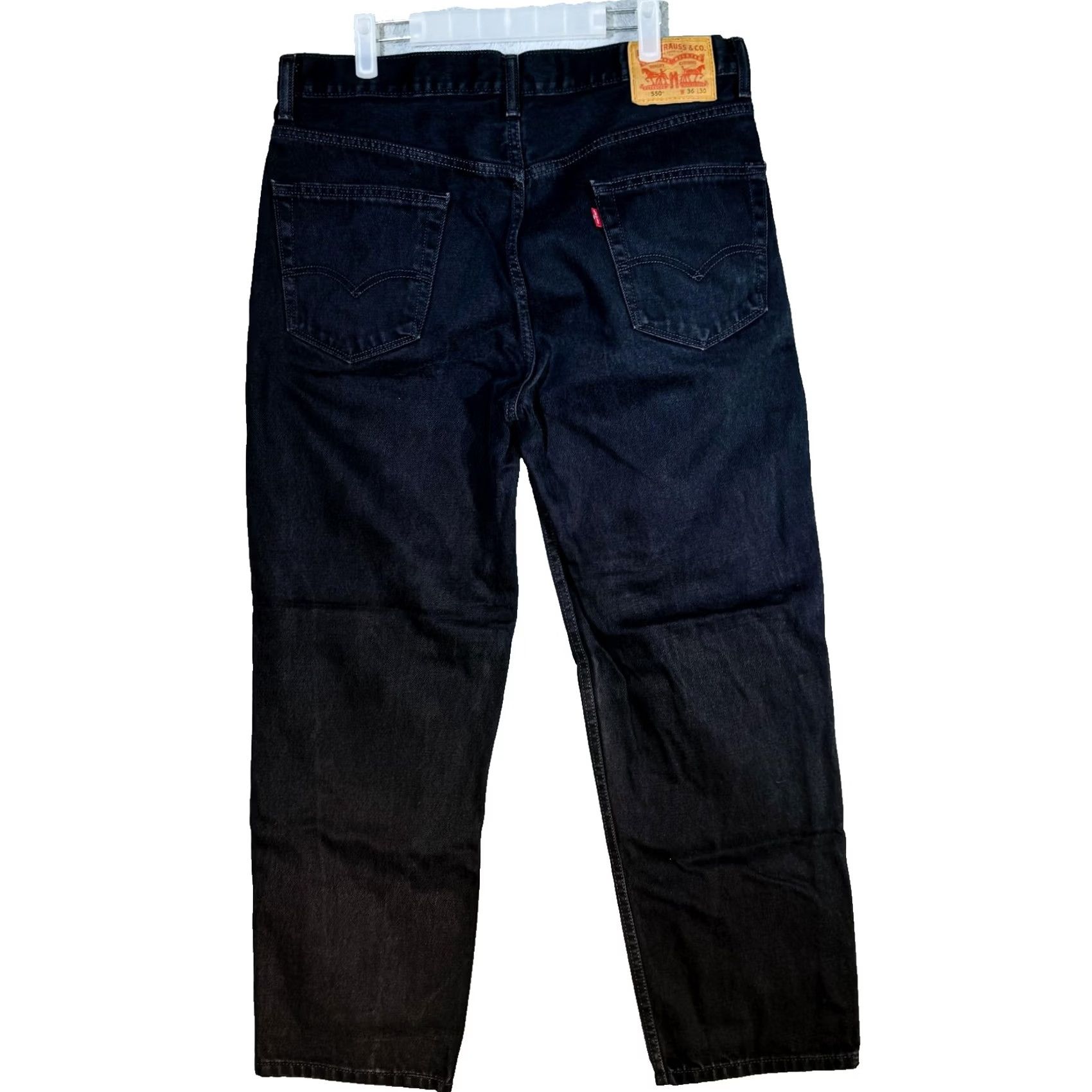 Levi's Levi's 550 Jeans Mens 36x30 Black Dark Wash Relaxed Tapered Zip Fly Denim Size US 36 / EU 52 - 6 Thumbnail