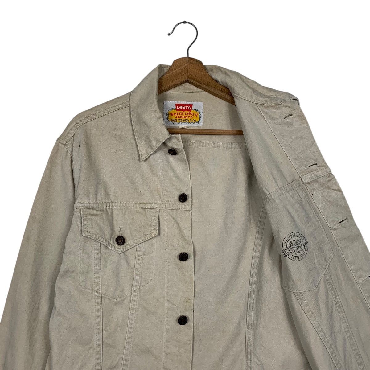 Levi's White Levis Trucker Jacket Size US S / EU 44-46 / 1 - 10 Thumbnail