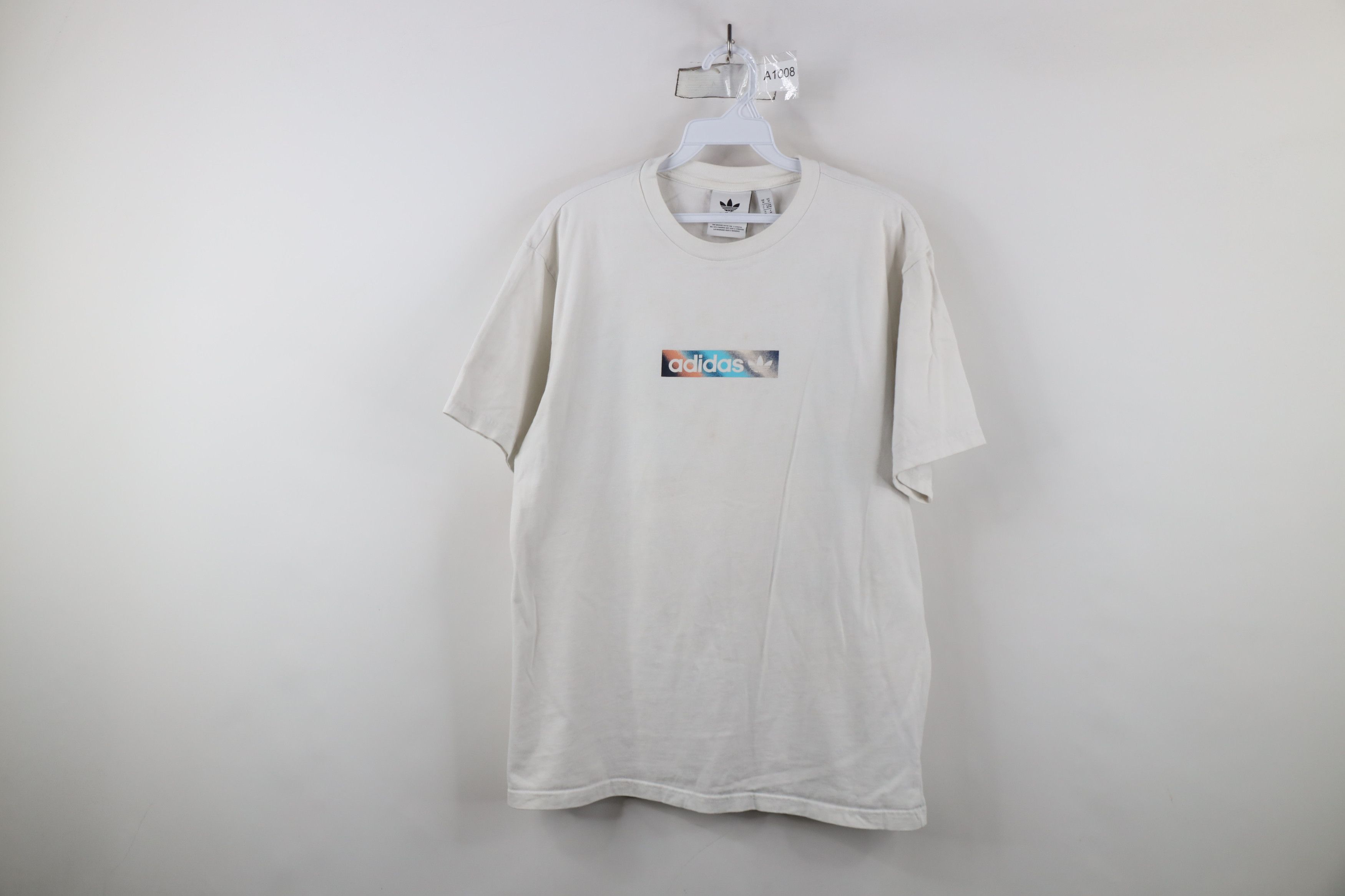 Adidas × Vintage Vintage Y2K Adidas Salvador Dali Style Art T-Shirt White Size US M / EU 48-50 / 2 - 1 Thumbnail