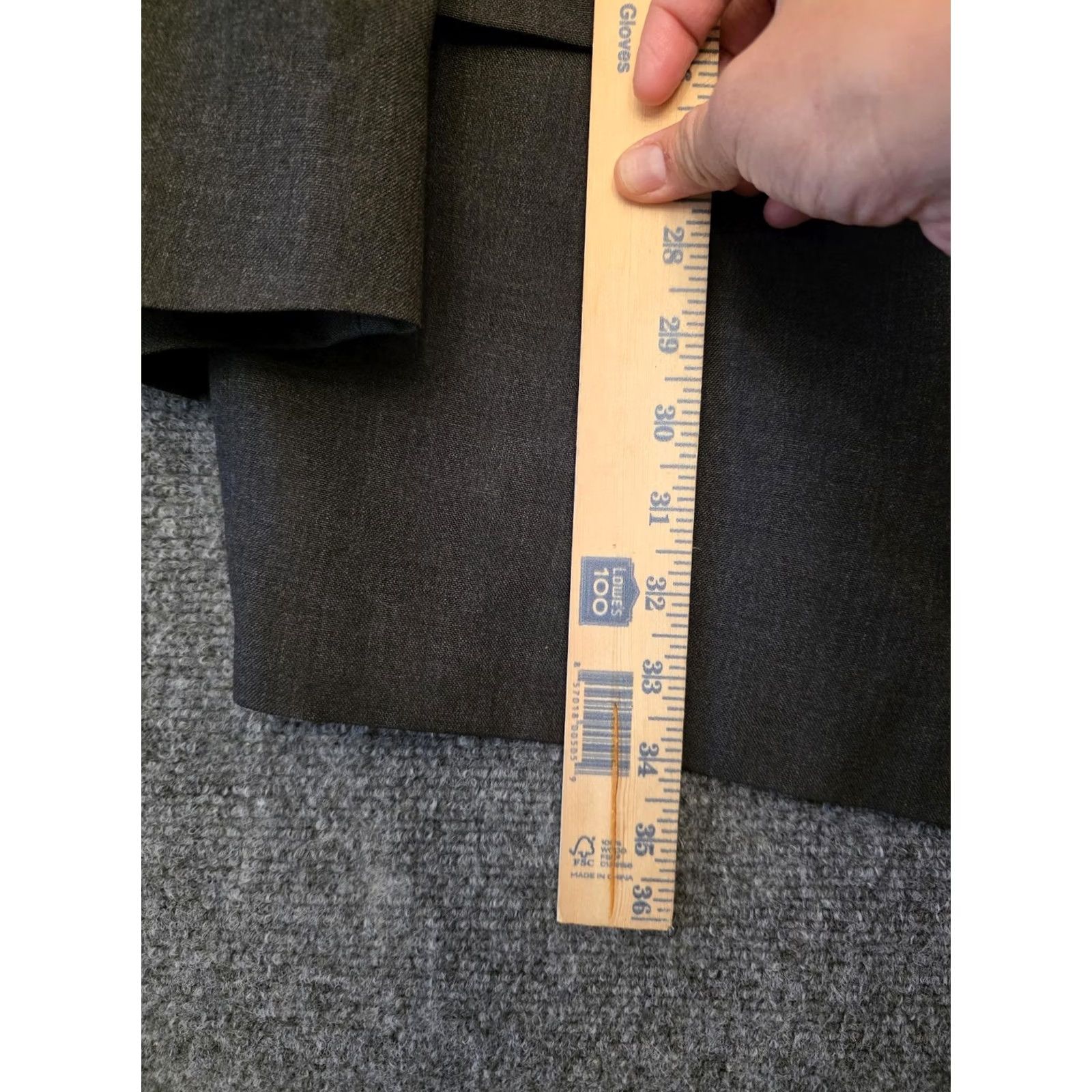 Stafford Stafford Suit Jacket Mens 48L Gray Poly Wool Double Breasted Formal Made USA Size 48R - 3 Thumbnail