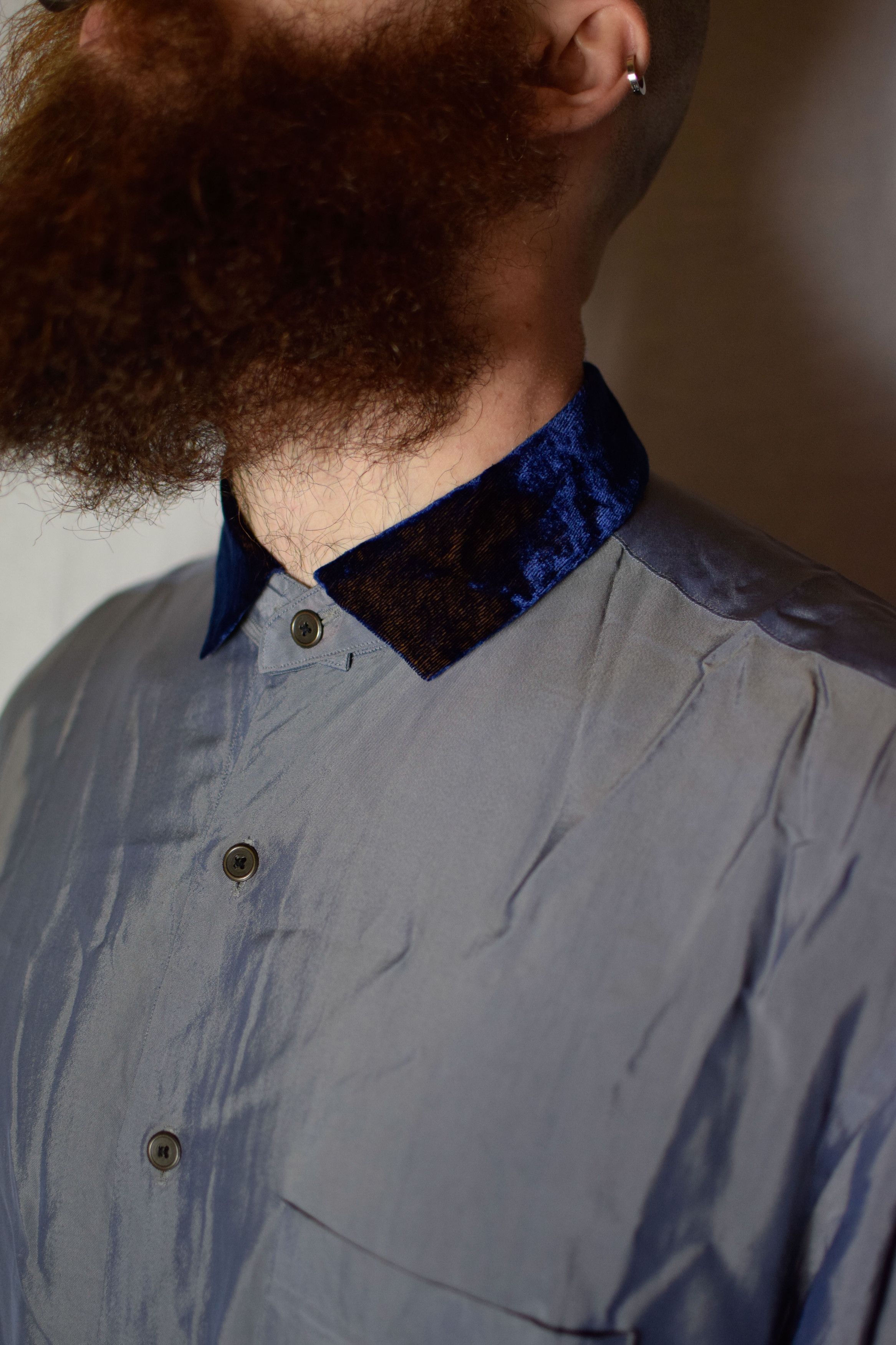 Yohji Yamamoto YYPH Archive Velvet Detail Shirt Size US L / EU 52-54 / 3 - 7 Thumbnail