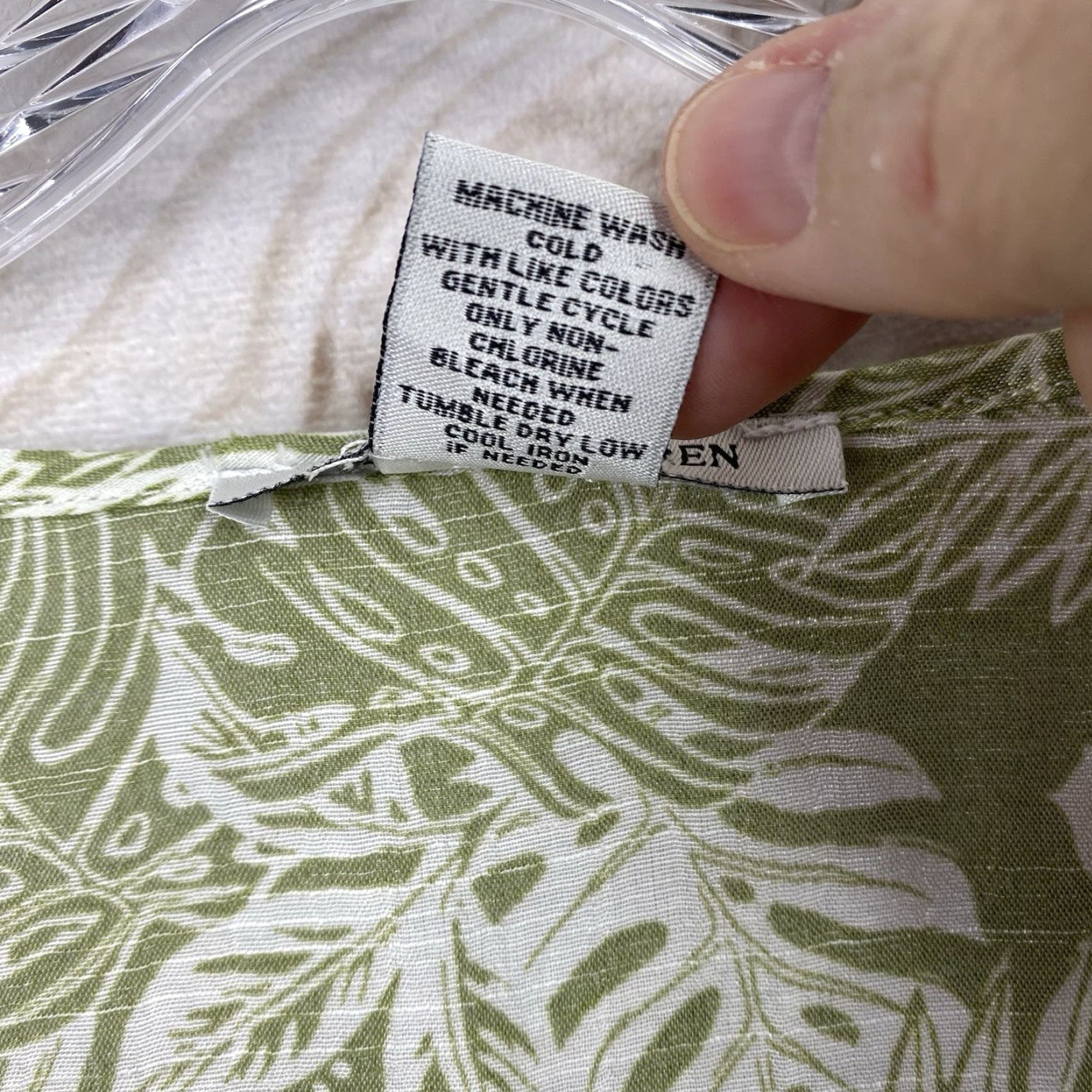 Vintage Sabrina Lauren Top Womens XL Green Floral Tropical Lightweight Crochet V Neck Size XL / US 12-14 / IT 48-50 - 4 Thumbnail