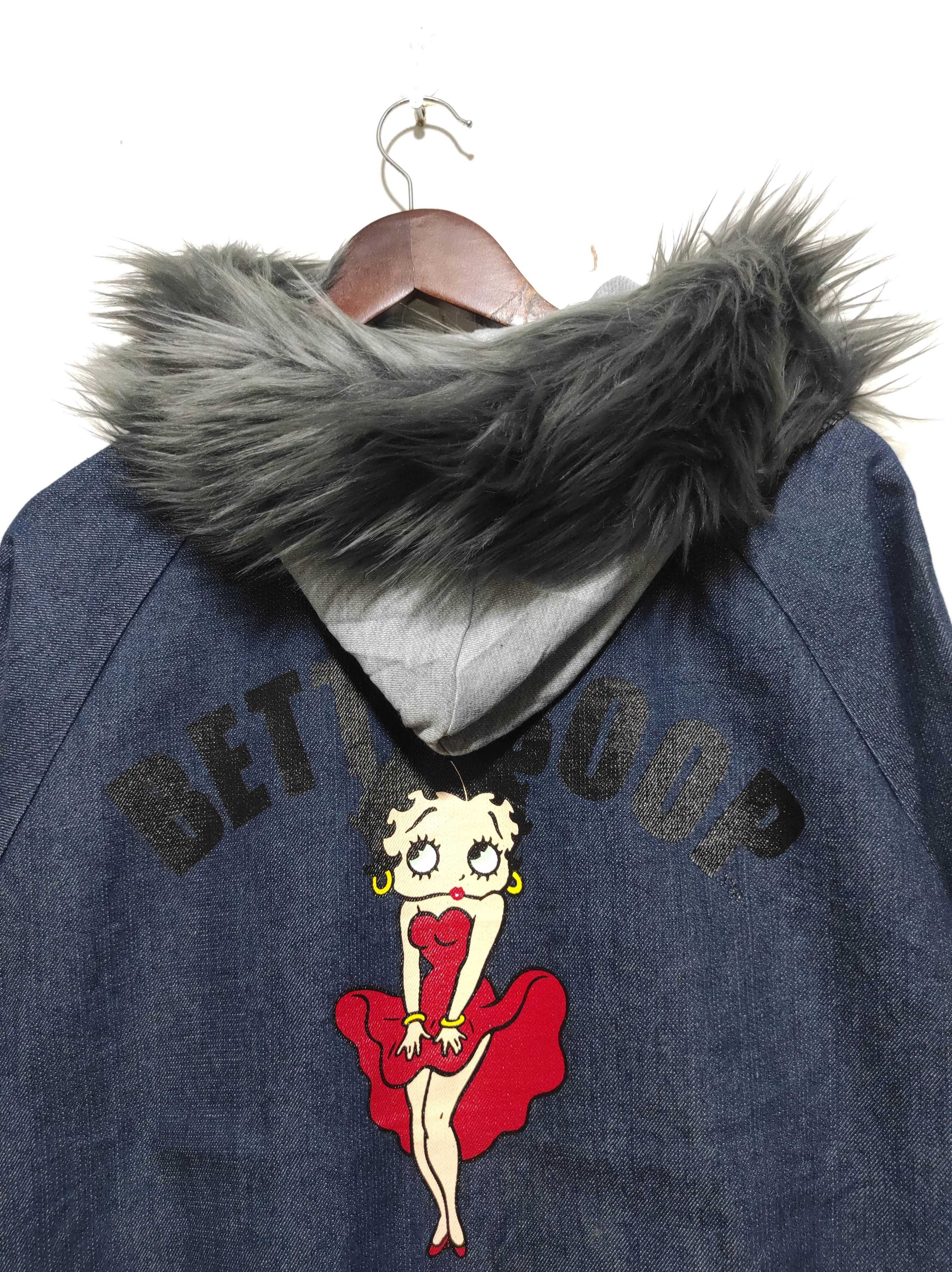 Anime Denifits x Betty boop Bomber Denim Zip Fur Hoodie Jacket Size US M / EU 48-50 / 2 - 14 Thumbnail