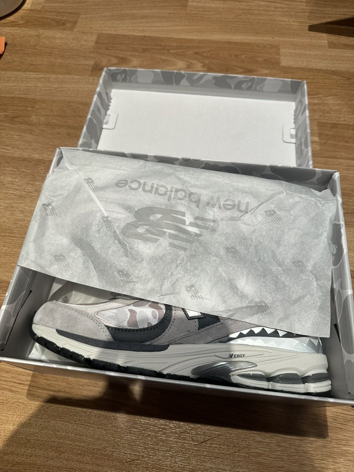 Bape × New Balance BAPE x New Balance 2002R Grey Camo Size Mens UK 9 M2002RBG Size US 9.5 / EU 42-43 - 4 Thumbnail