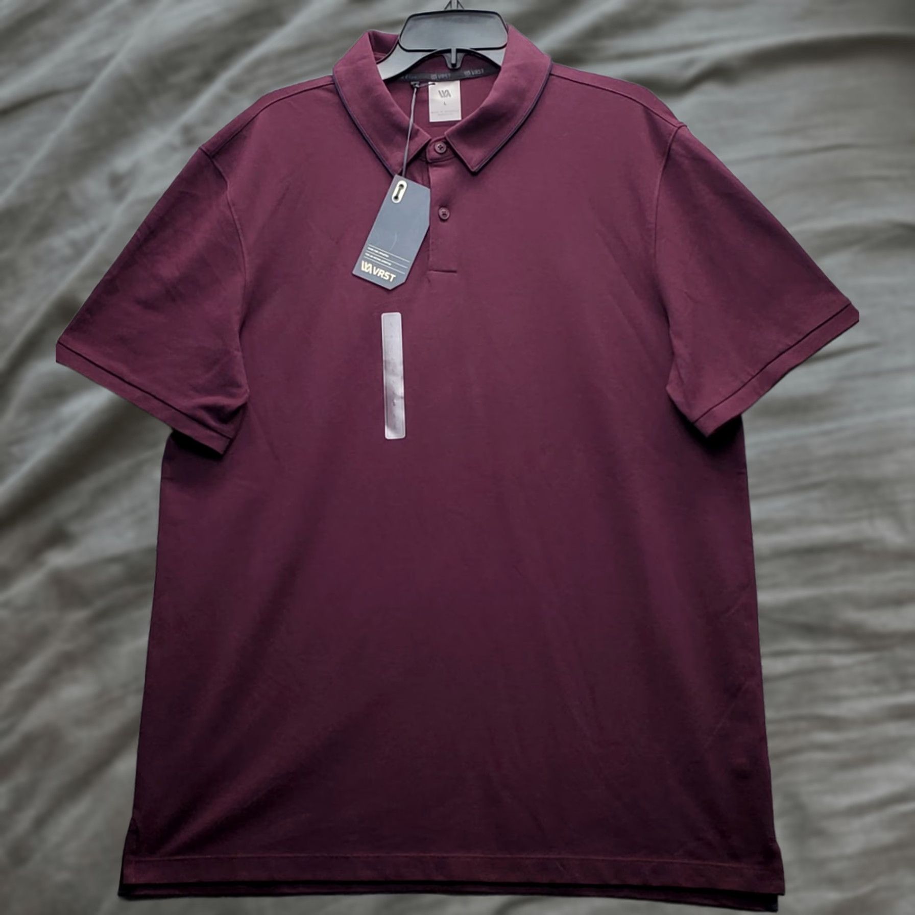 Vintage VRST Piping Club Polo Shirt Mens Size L Burgundy Short Sleeve Moisture Wicking Polo Size US L / EU 52-54 / 3 - 1 Thumbnail