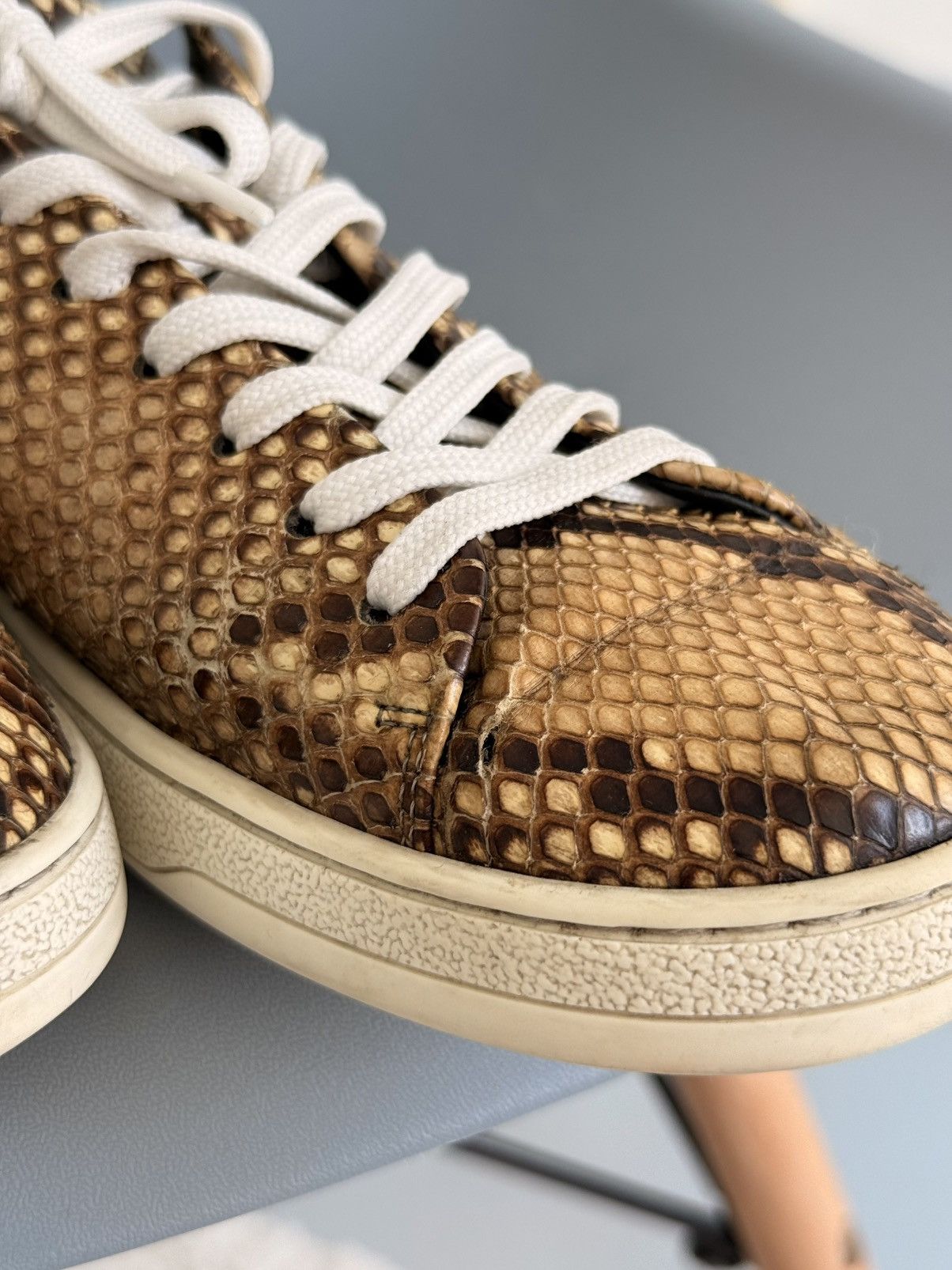 Louis Vuitton Louis Vuitton Style Python Leather Low Top Sneakers Size US 8 / IT 38 - 12 Thumbnail