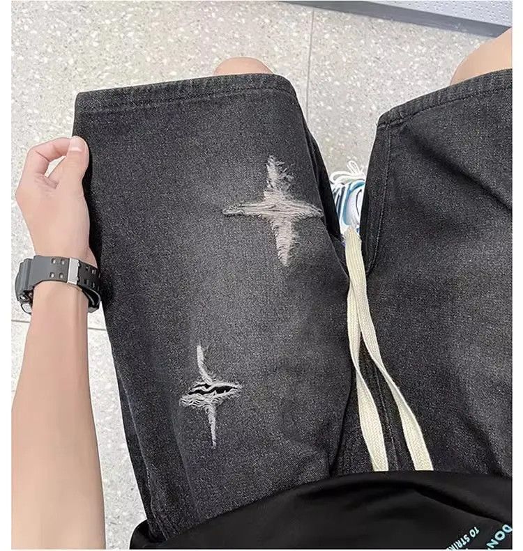 Japanese Brand Sports and casual distressed jeans Size US 32 / EU 48 - 2 Thumbnail