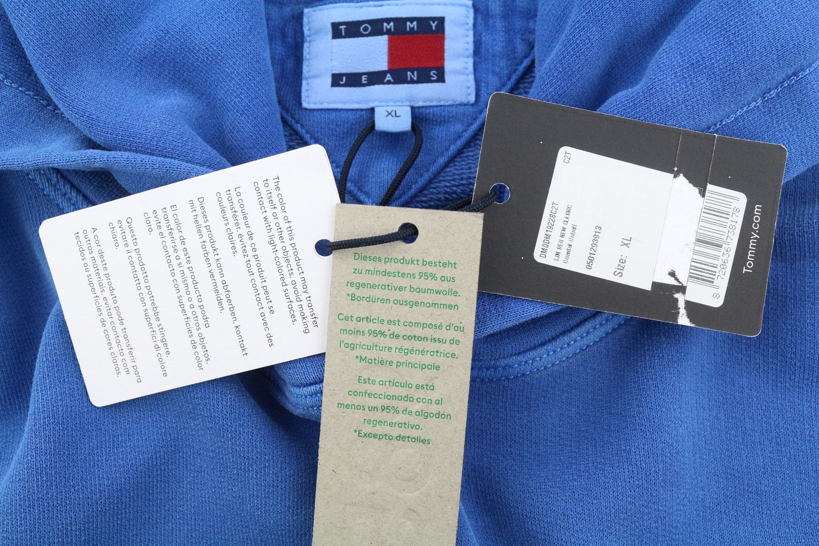 Tommy Hilfiger REQ NEW CLASSIC XL Blue Faded Logo Pullover Hoodie 87406 Size US XL / EU 56 / 4 - 6 Thumbnail