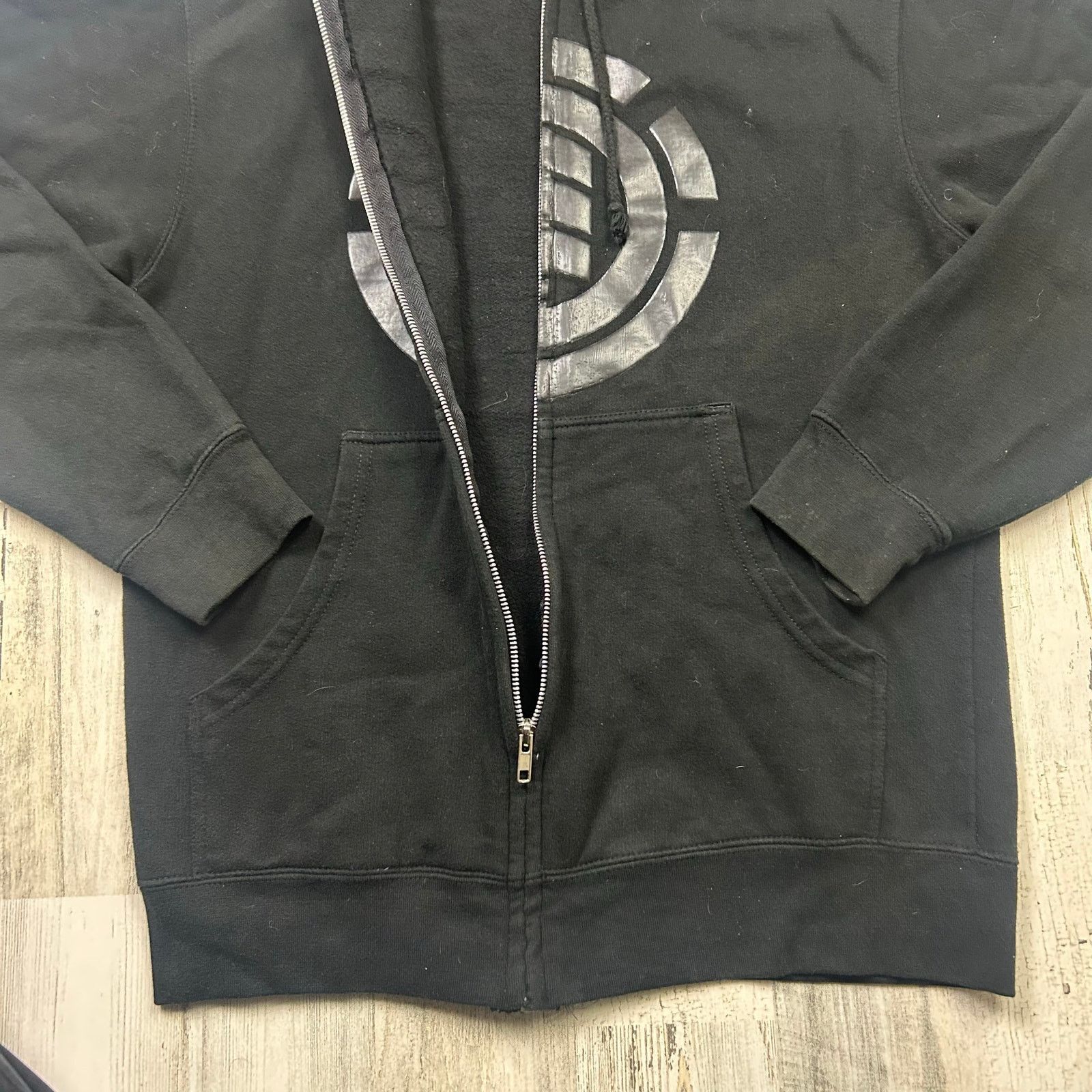Element Element Skateboard Shiny Rubber Logo Y2K Black Hoodie Jacket Size US S / EU 44-46 / 1 - 7 Thumbnail