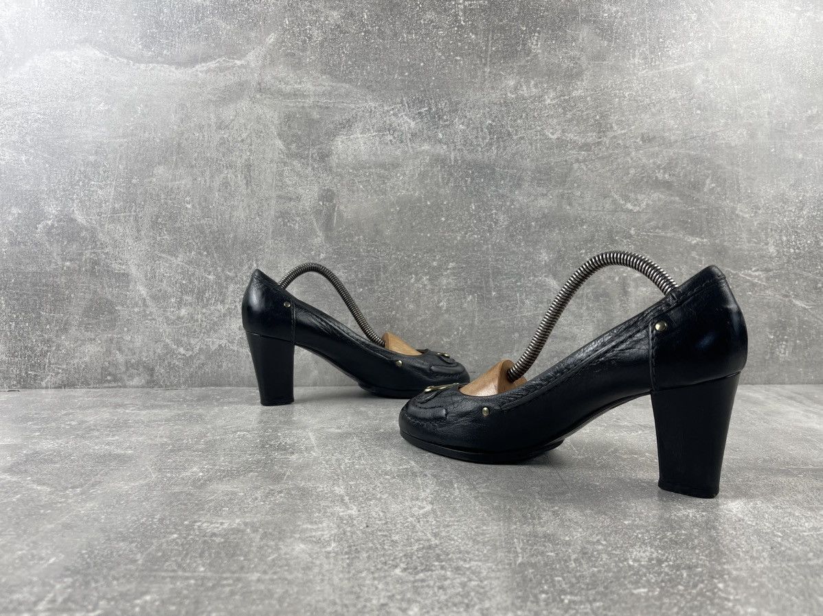 Chloe × Vintage Chloe Black Formal Logo Opium Leather Heels Luxury Shoes Size US 7.5 / IT 37.5 - 5 Thumbnail