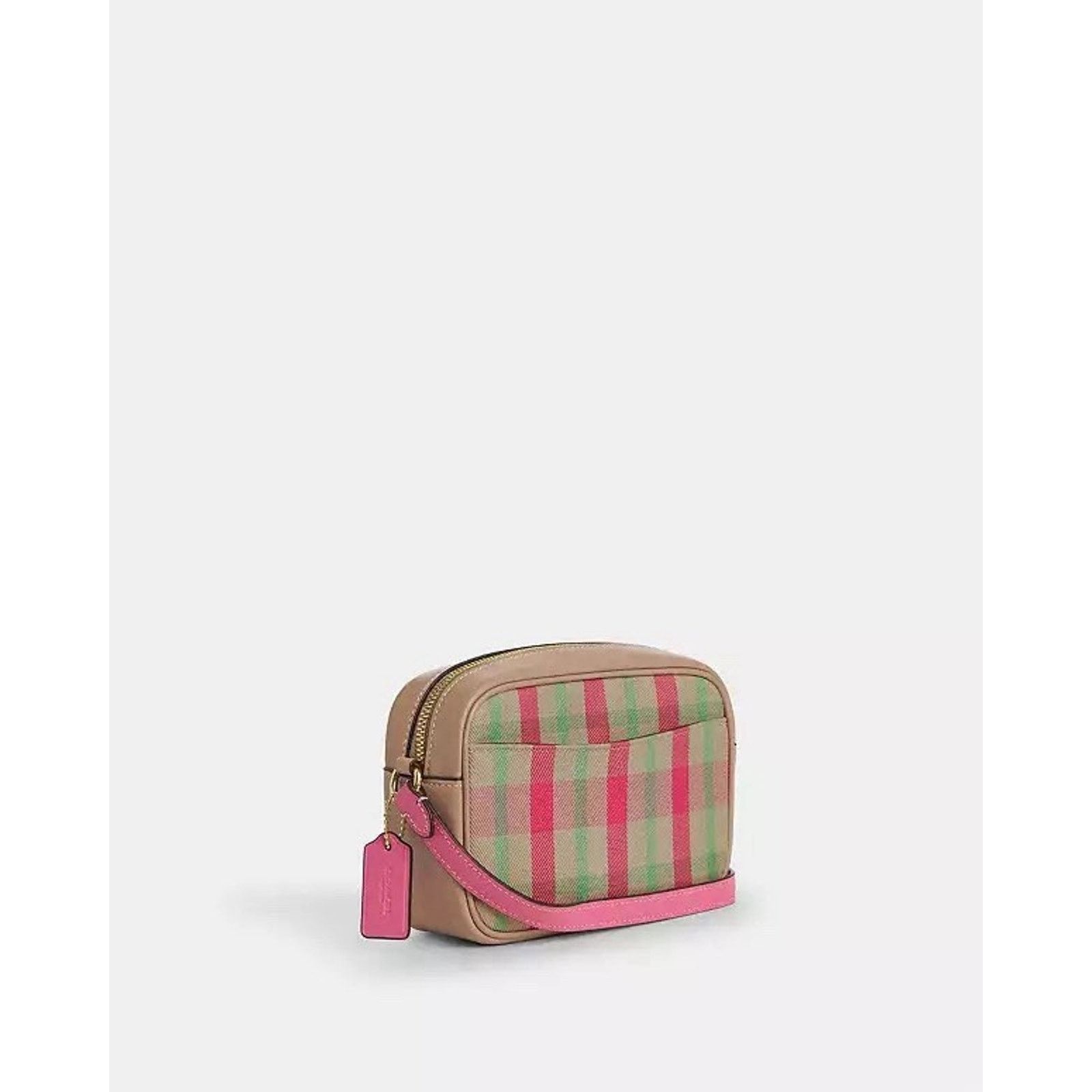 Coach NWT COACH Mini Jamie Camera Bag Plaid CBM37 Gold/Pink Size ONE SIZE - 8 Thumbnail