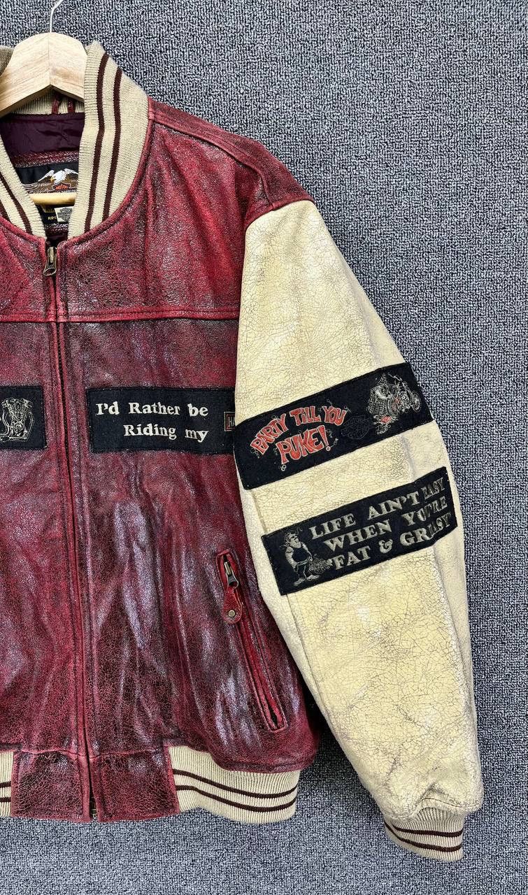 Harley Davidson Vintage Harley Davidson Rare Racing Leather Jacket Size US M / EU 48-50 / 2 - 7 Thumbnail