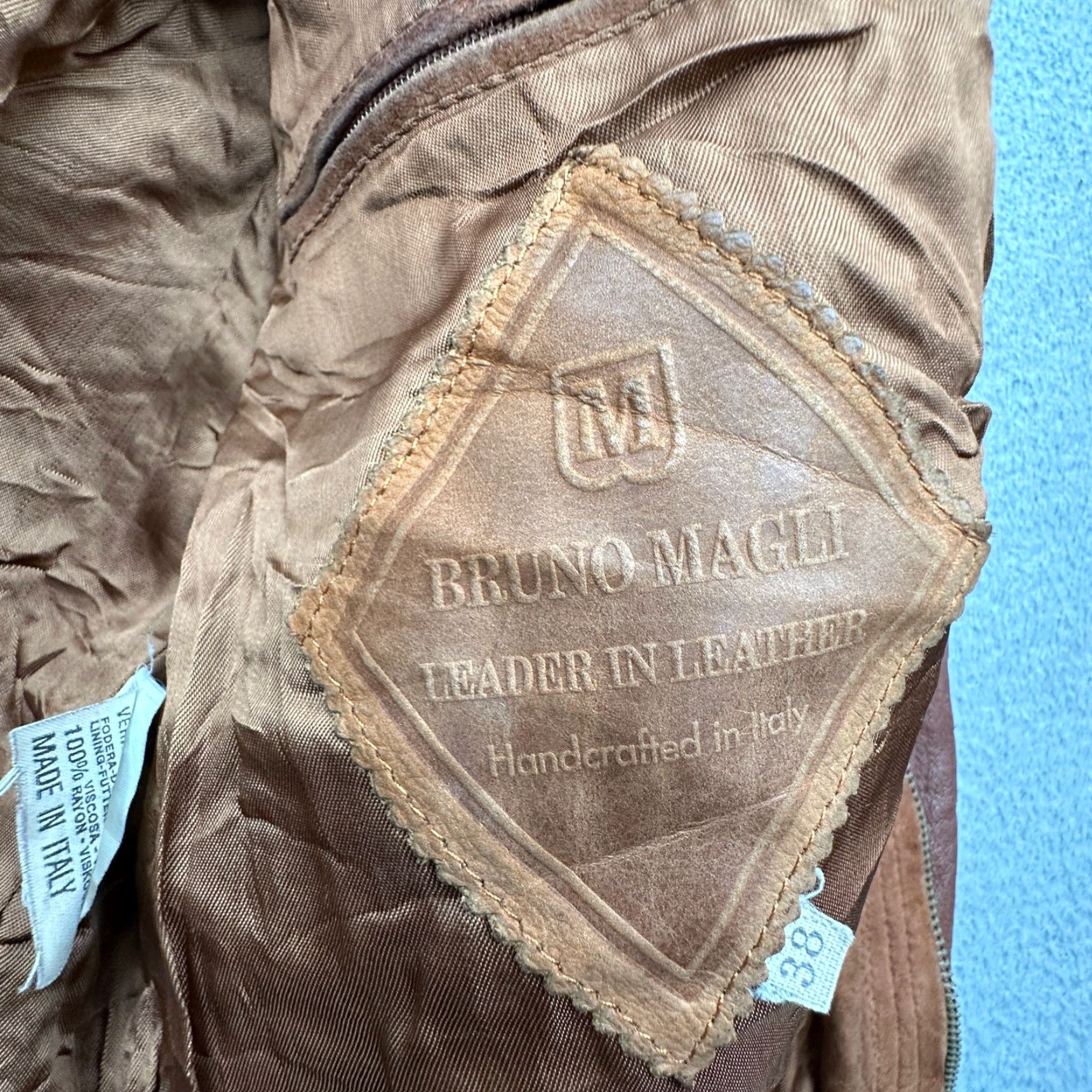 Bruno Magli VINTAGE Bruno Magli Bomber Suede Leather Jacket Mens M Brown Zip Jacket Size US M / EU 48-50 / 2 - 2 Thumbnail