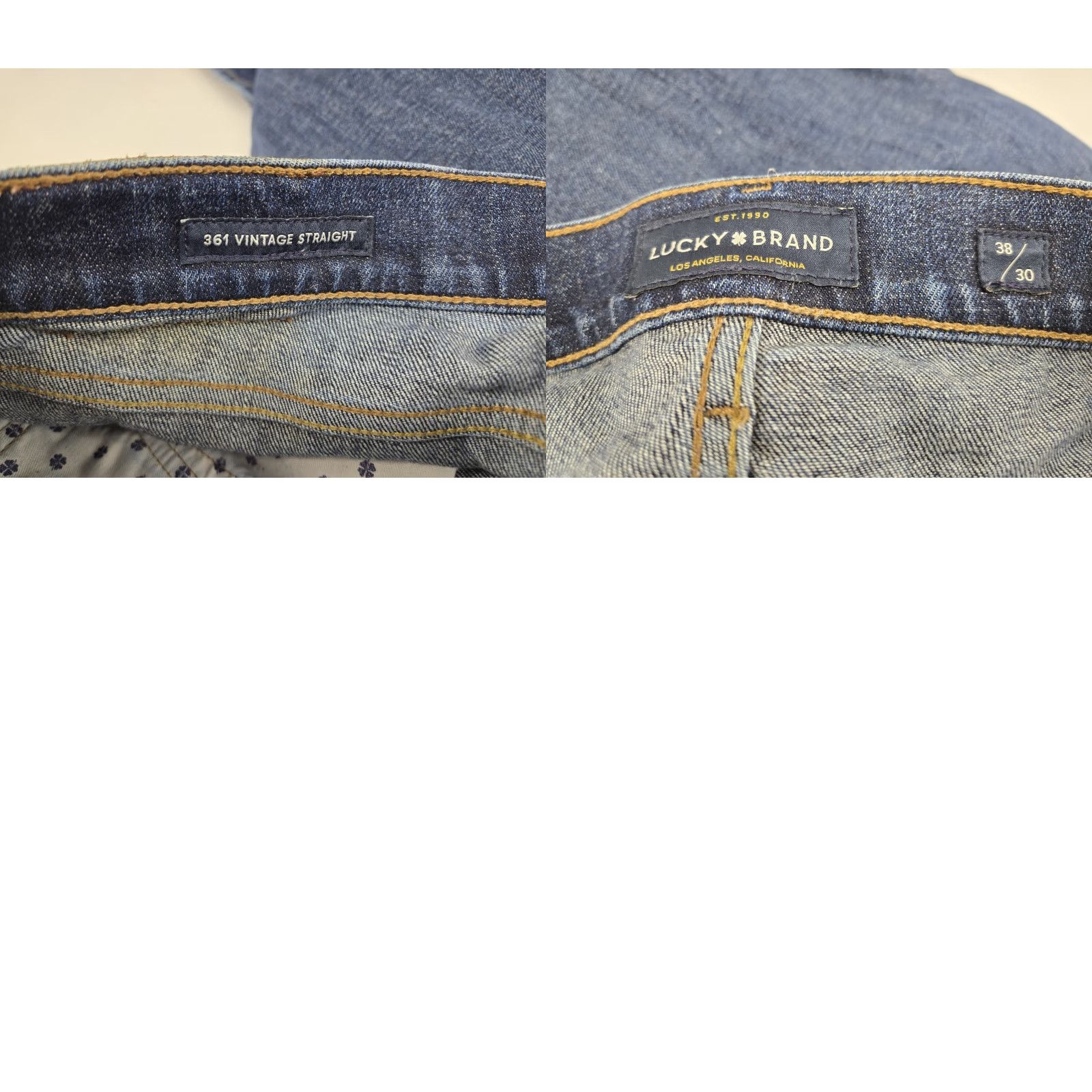 Lucky Brand Lucky Brand 361 Vintage Straight Jeans Men 38x30 Dark Wash Blue Denim 5-Pocket Regular Fit Cotton Denim Jeans Mens Boys Womens Size US 38 / EU 54 - 10 Thumbnail