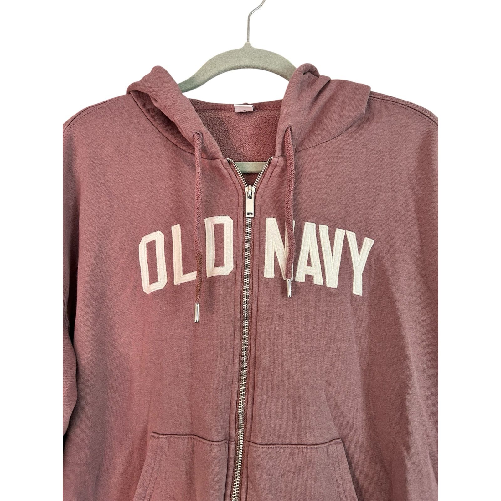 Old Navy Old Navy Full Zip Spell Out Hoodie Sweatshirt Abalone Pink M Size M / US 6-8 / IT 42-44 - 4 Thumbnail