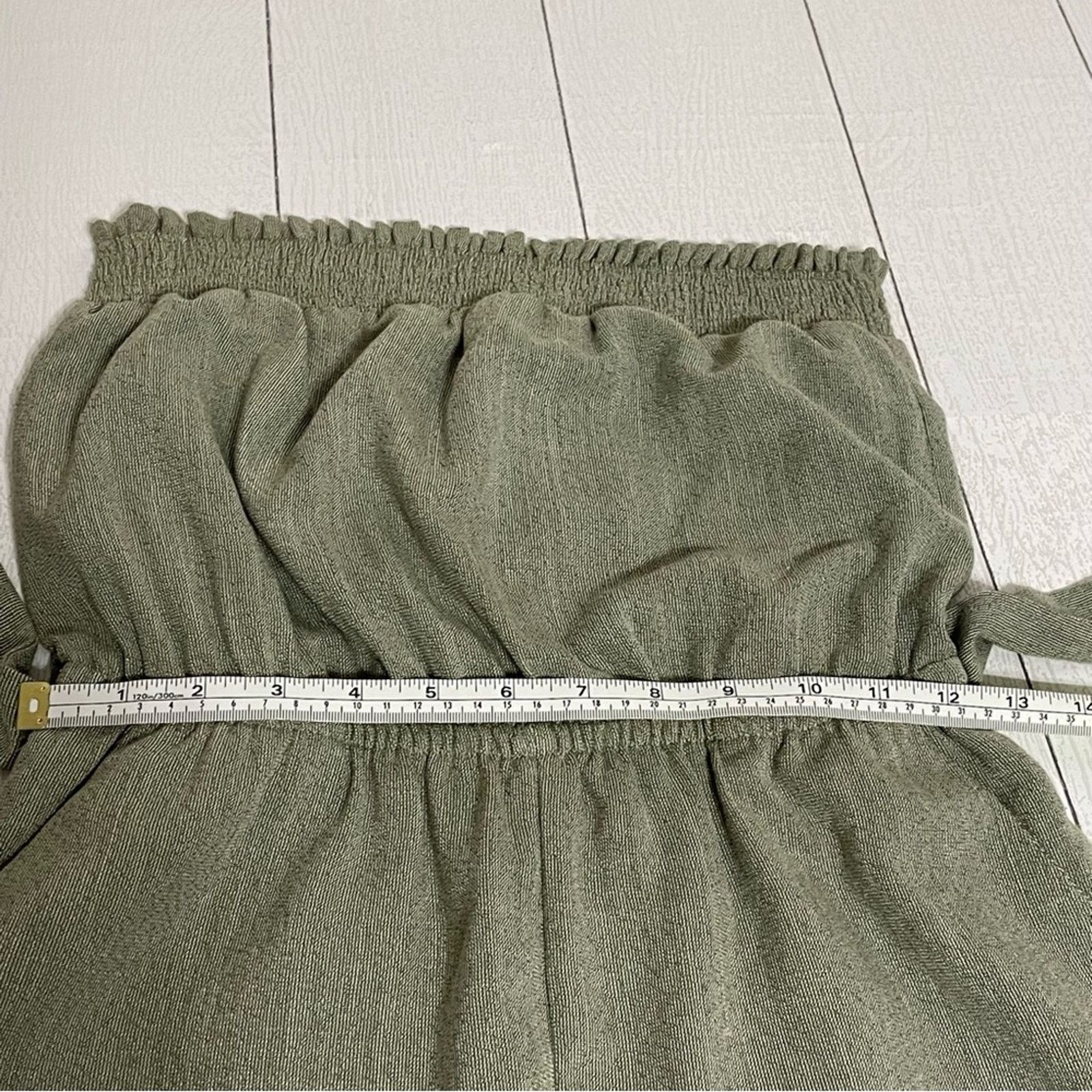 Other Lost + Wander Olive Green Strapless Romper XS Pockets NWOT Size 25" / US 0 / IT 36 - 6 Thumbnail