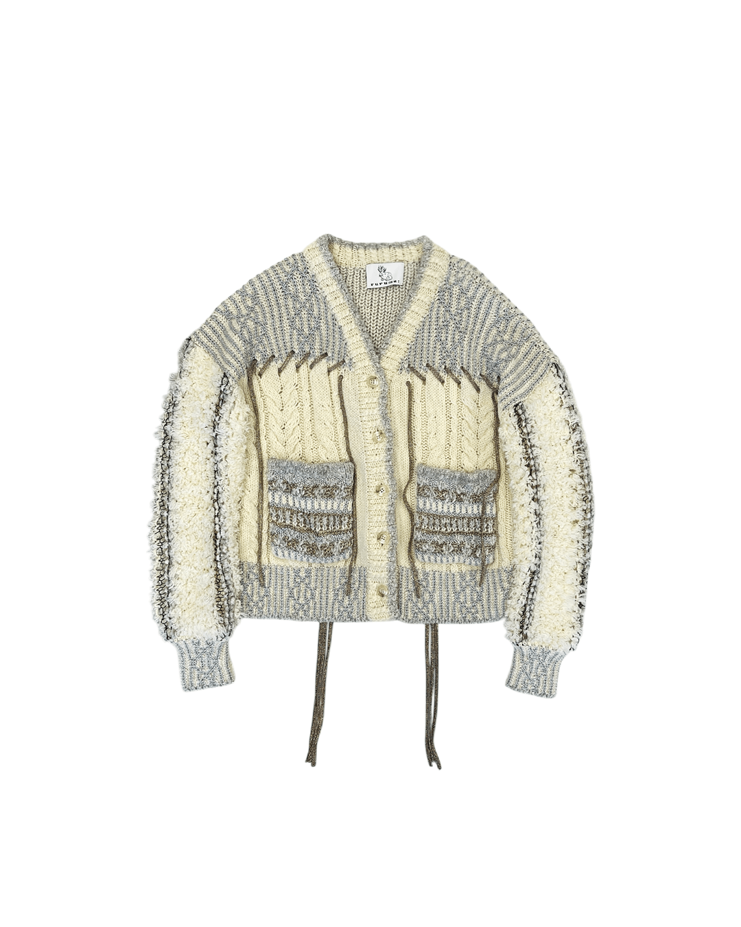 Rurumu: AW21 String Detail Glitter Thread Cardigan