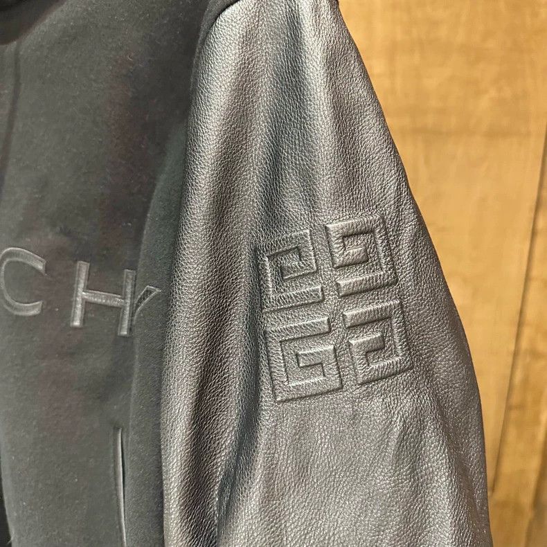 Givenchy Givenchy Size52 Black Printing Leather Baseball Jacket, Siz Size US M / EU 48-50 / 2 - 4 Thumbnail
