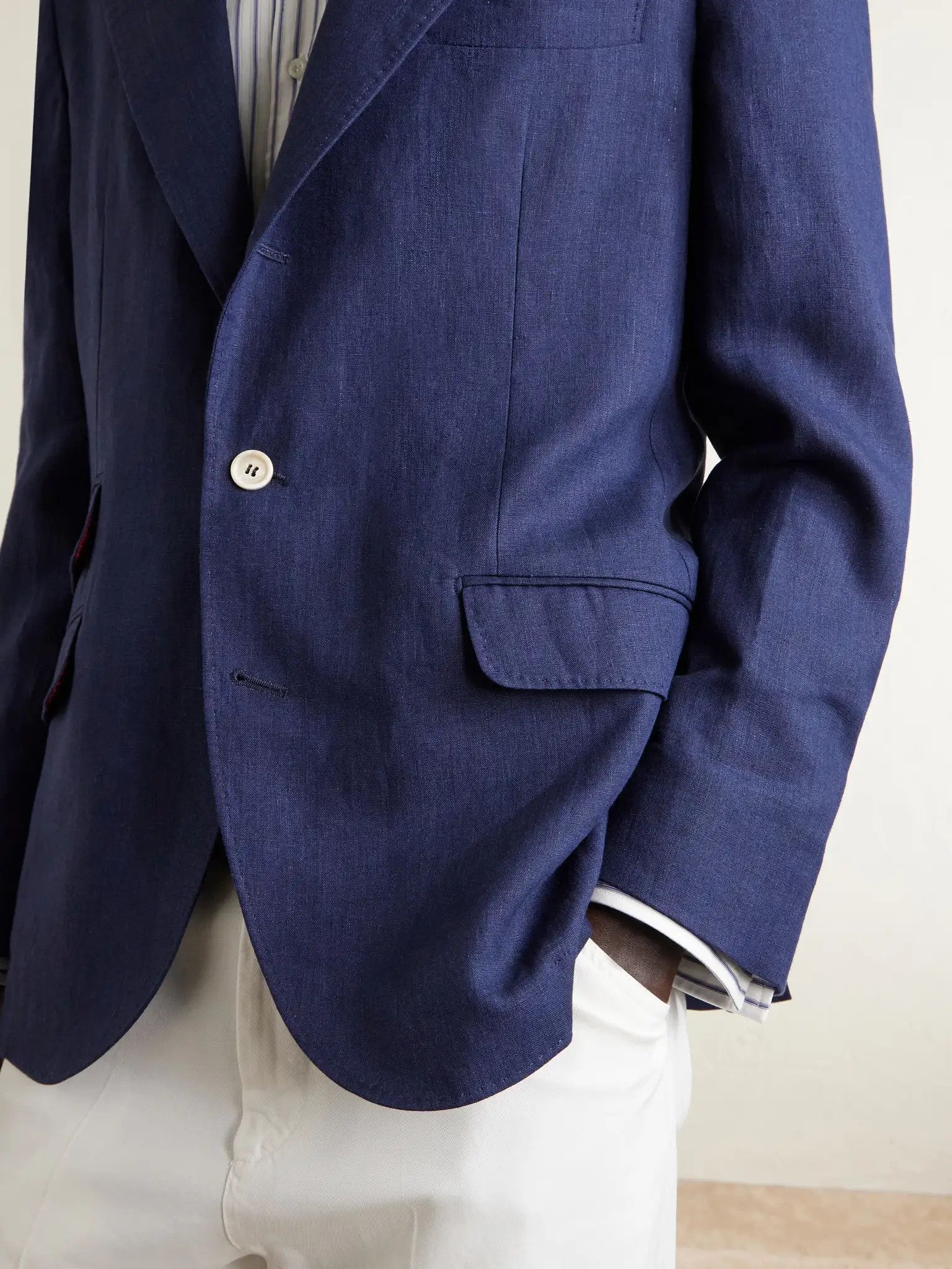 Brunello Cucinelli o1y0526 Single-breasted Blazer in Navy Blue Size US L / EU 52-54 / 3 - 4 Thumbnail