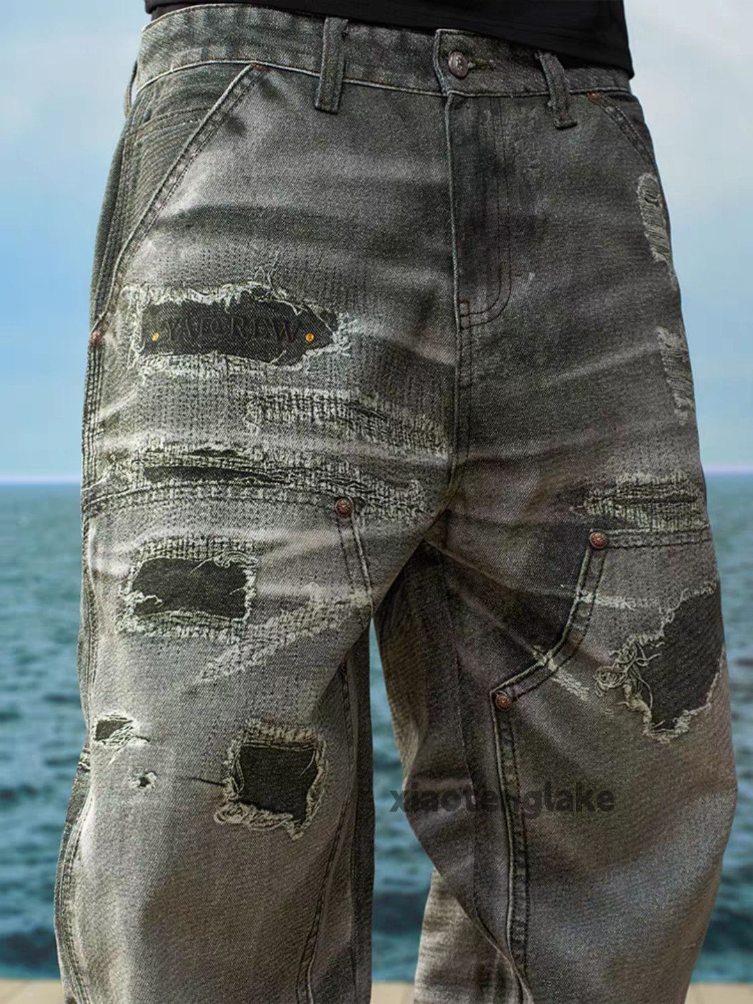 Jean × Vintage Unisex utility punk grunge loose baggy digital jeans Size US 36 / EU 52 - 7 Thumbnail