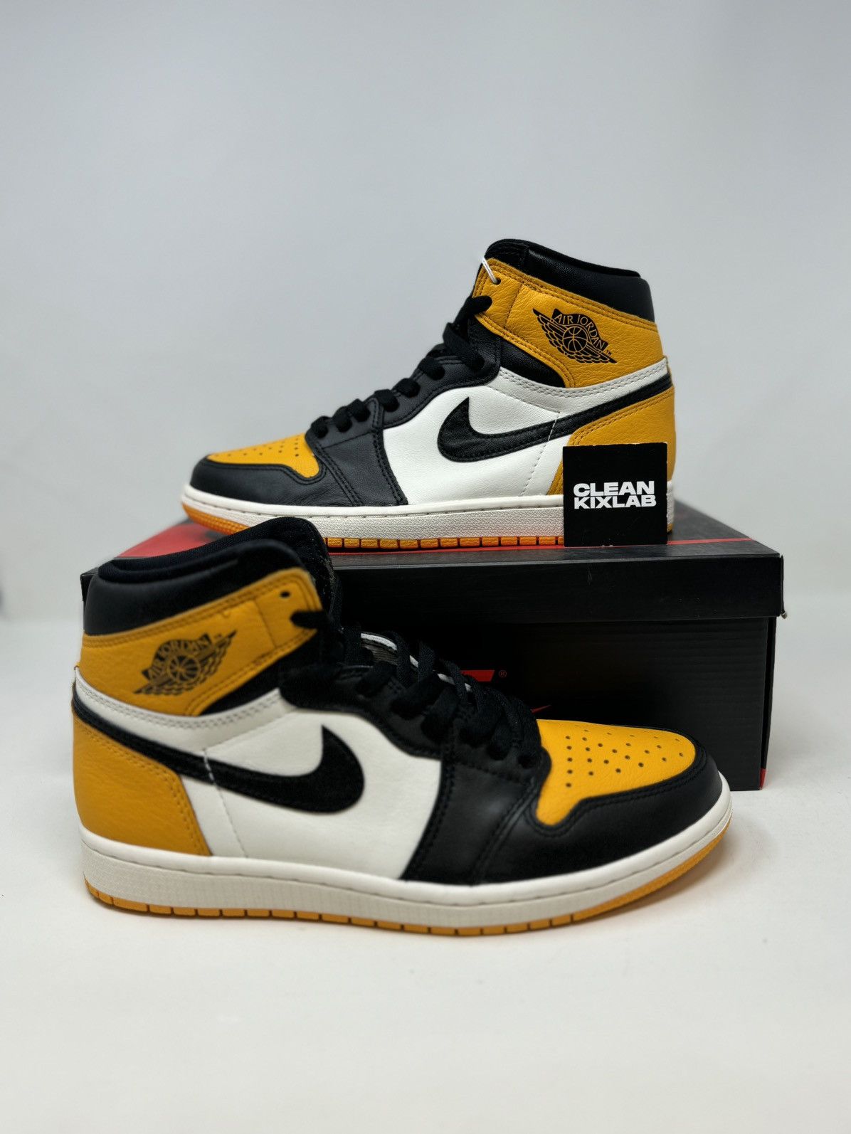 image of Jordan Brand 1 High ‘Taxi’ Shoes in Yellow, Men's (Size 8)