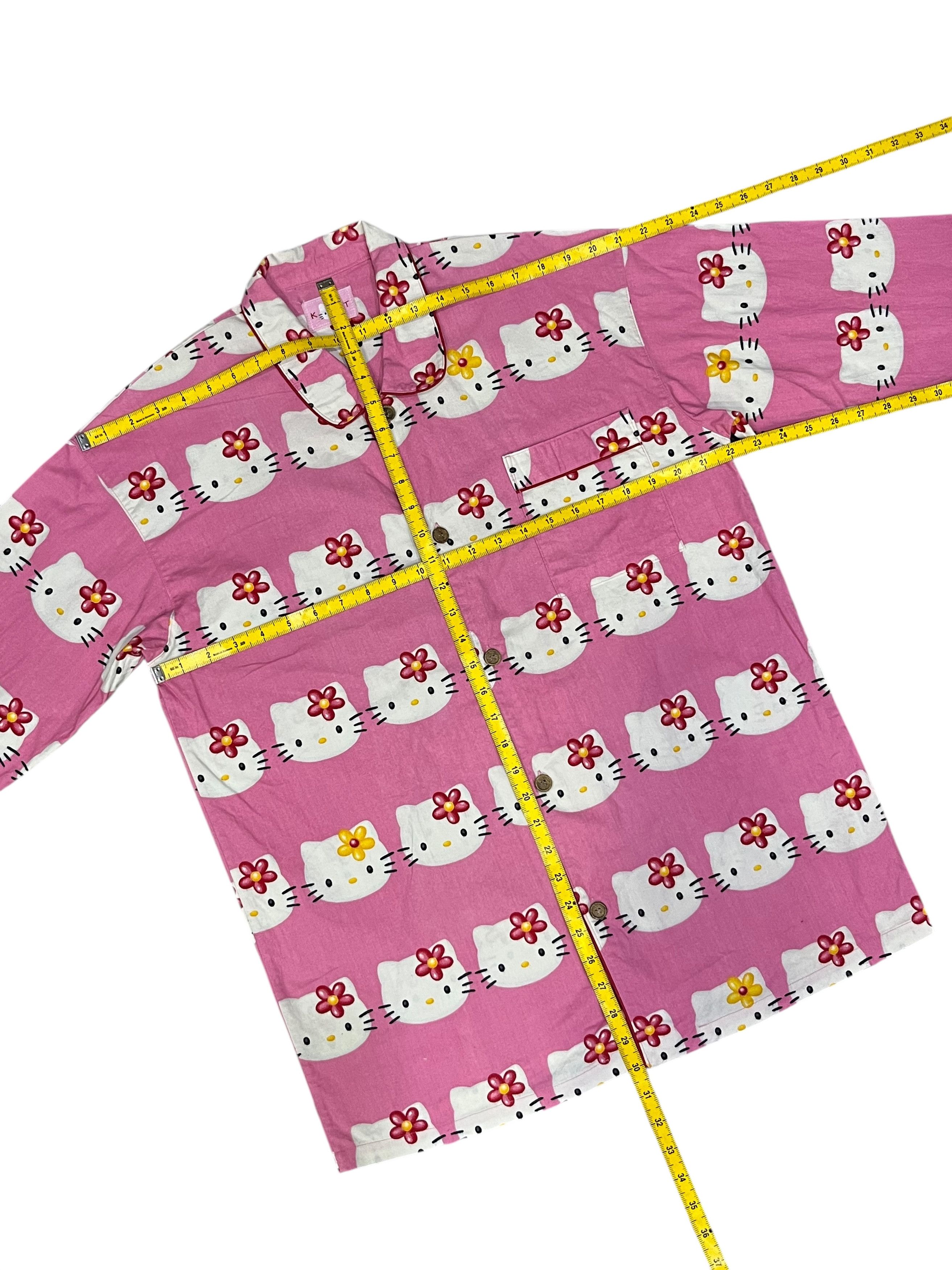 Cartoon Network Hype🔥Vtg 80s Hello Kitty Japan Full Print Pajama Shirt M Size US M / EU 48-50 / 2 - 9 Thumbnail