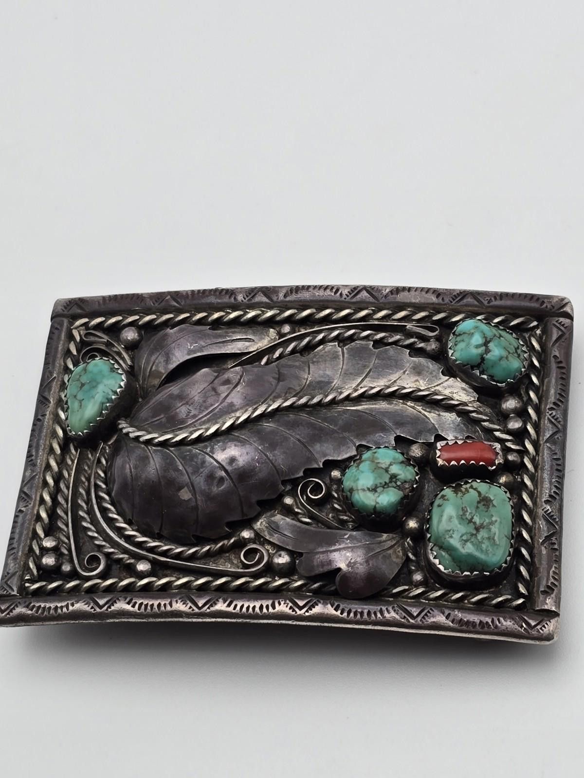 Vintage Navajo CJT Turquoise Belt Buckle