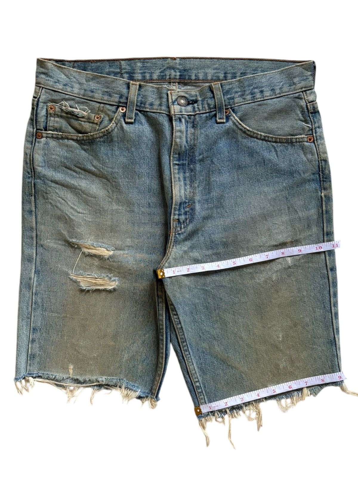 Levi's Vintage 90s Levis 517 Mud Wash Distressed Jean Shorts Jorts Size US 33 - 15 Thumbnail