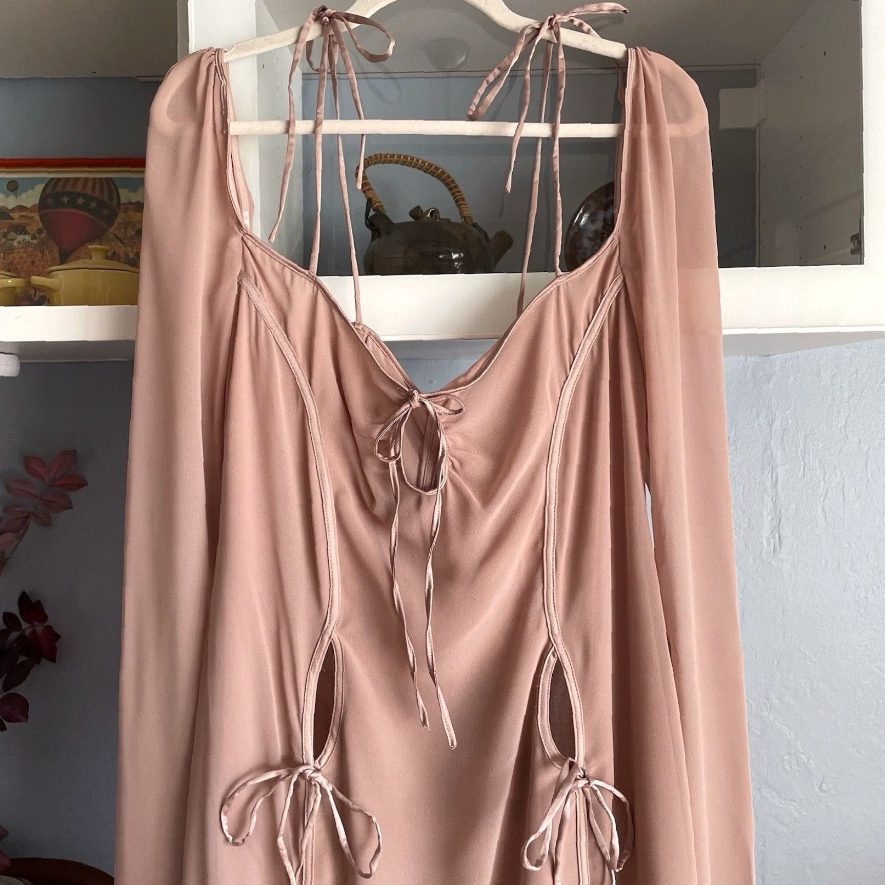 House of CB HOUSE OF CB Ophelia Blush Cutout Midi Dress Bodycon Ladies L+ UK US 10-12 Pink Party Cocktail Summer Spring Size L / US 10 / IT 46 - 3 Thumbnail