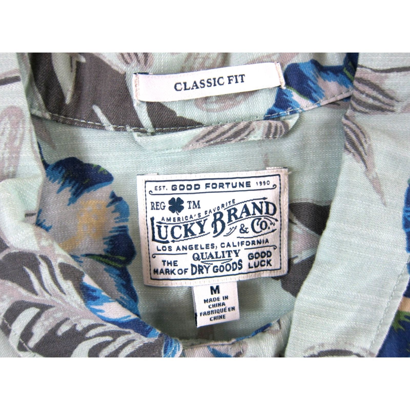 Lucky Brand Lucky Brand Tencel Blue Floral Short Sleeve Hawaiian Shirt M Men Size US M / EU 48-50 / 2 - 3 Thumbnail