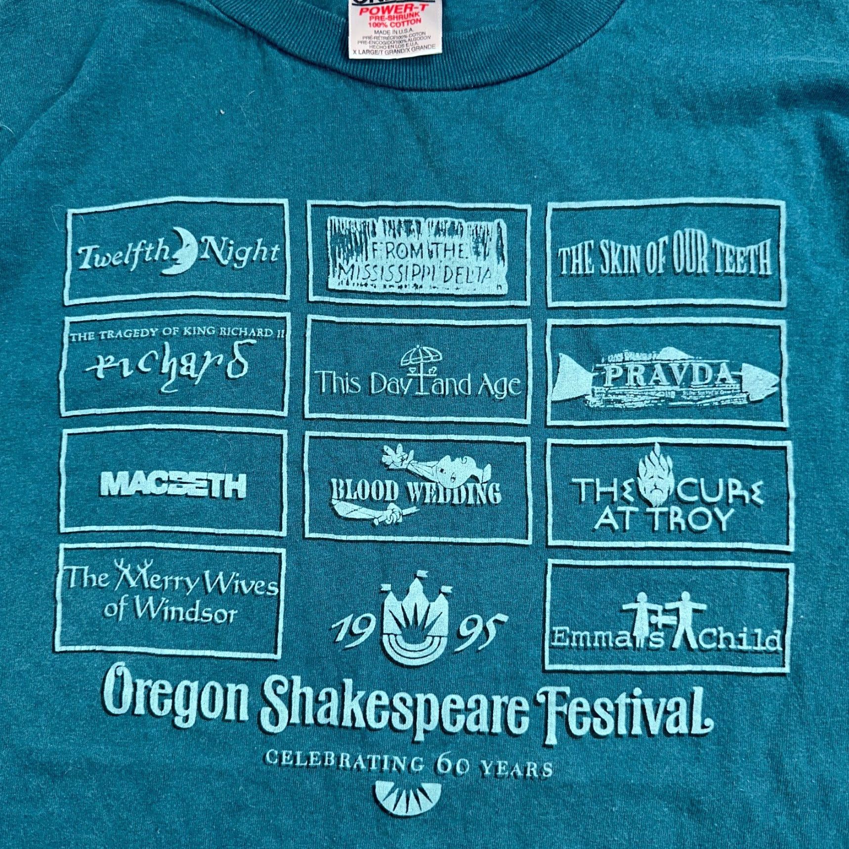 Vintage VINTAGE Oneita Hamlet T Shirt 90s Oregon VTG Crew Neck Short Sleeve Green Mens L Graphic Print Festival Size US L / EU 52-54 / 3 - 2 Thumbnail