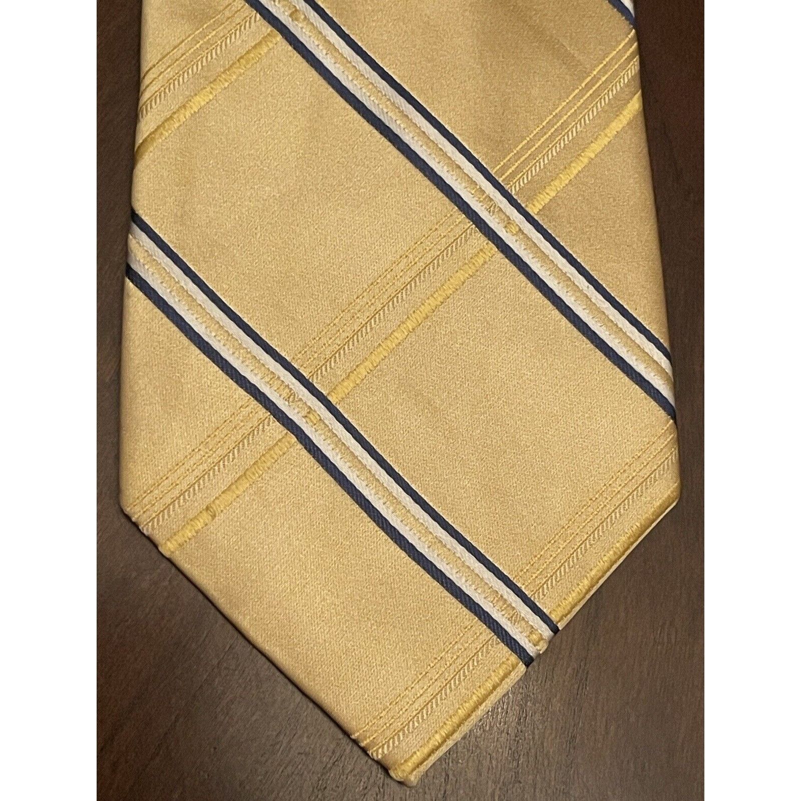 Jones New York Jones New York Gold Blue 100% Silk Made In China Size ONE SIZE - 1 Thumbnail