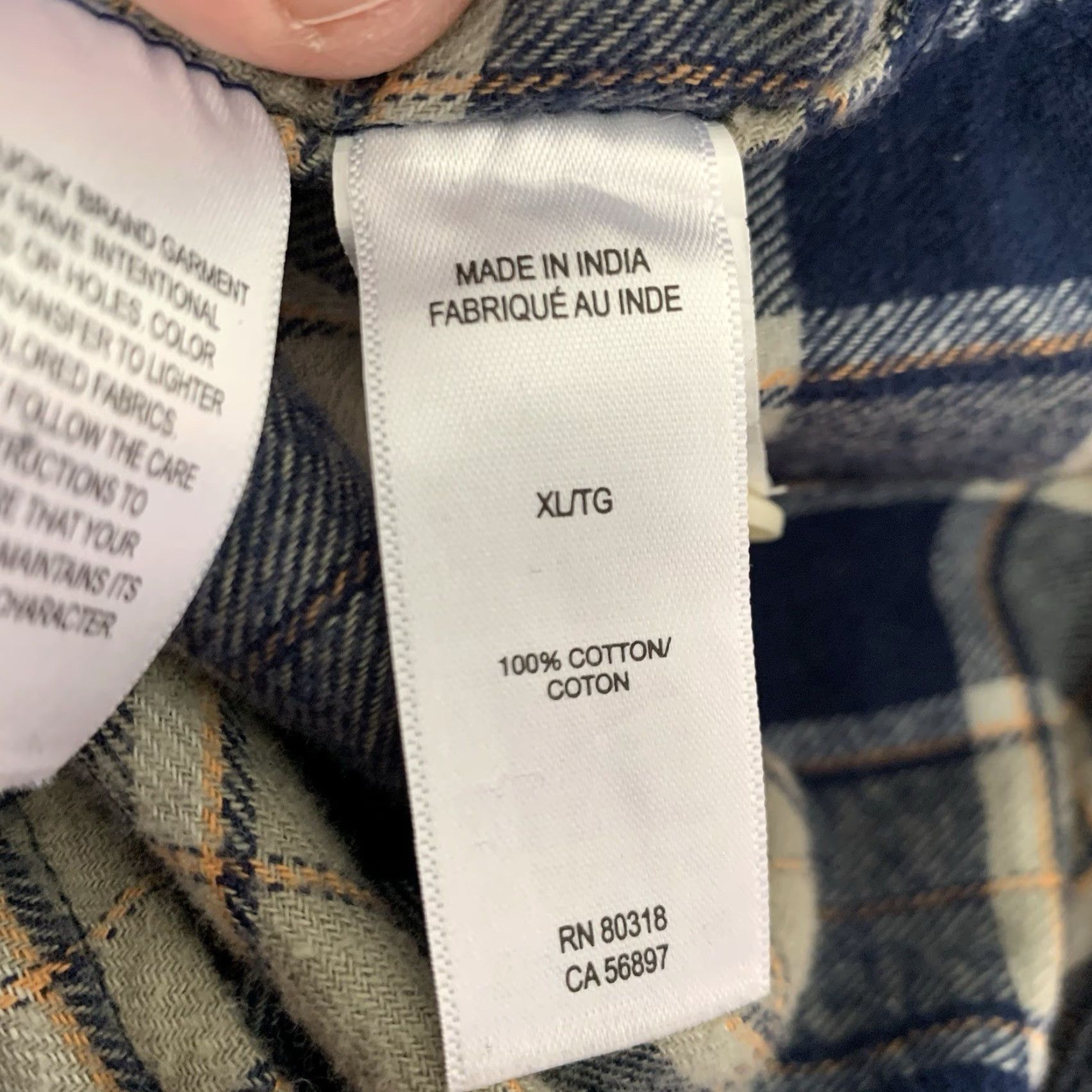 Lucky Brand LUCKY Brand Flannel Shirt Mens XL Classic Fit Blue Tan Check Pockets Button-Up Size US XL / EU 56 / 4 - 4 Thumbnail