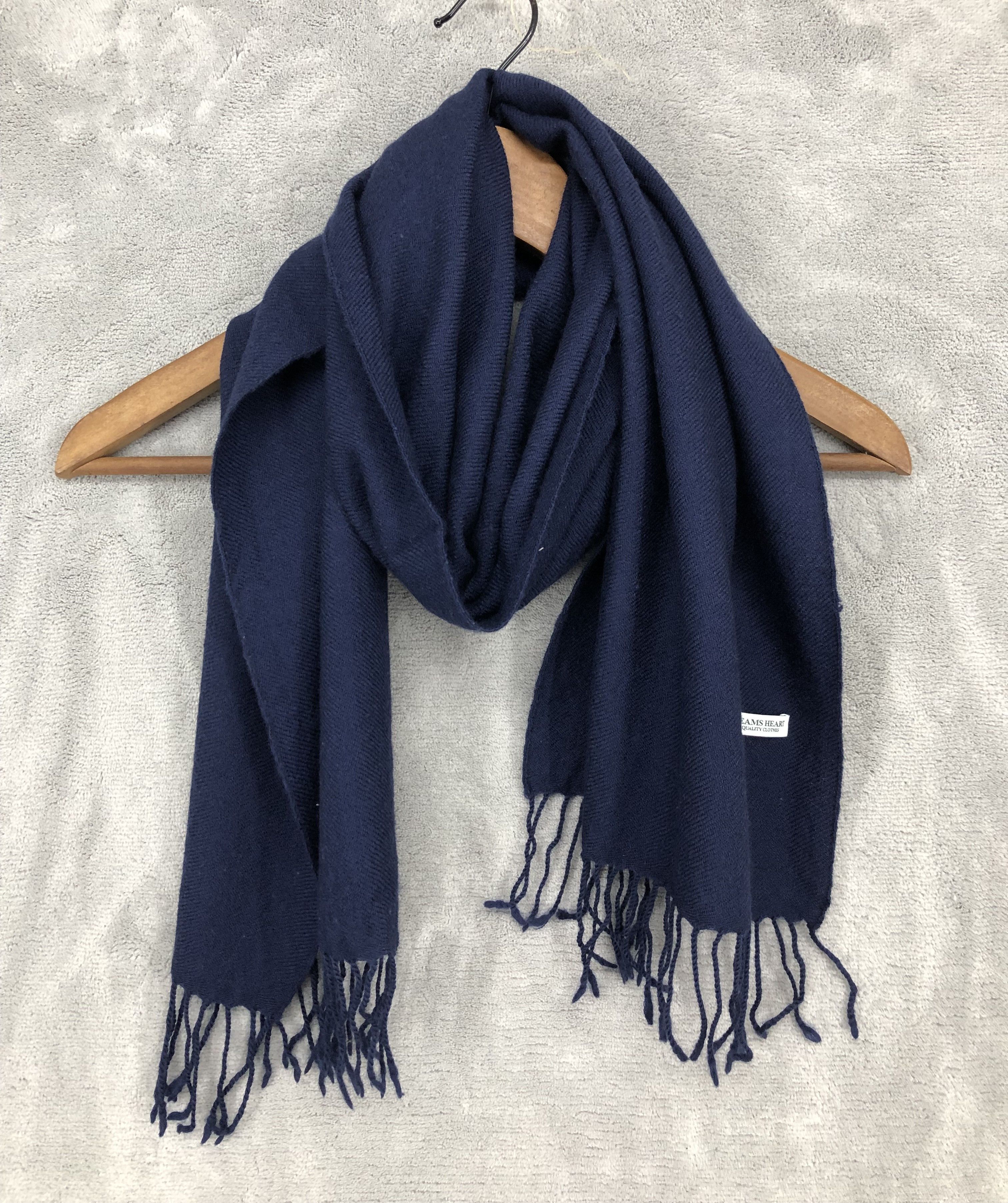 image of Beams Plus Beams Heart Blue Scarf Muffler, Men's