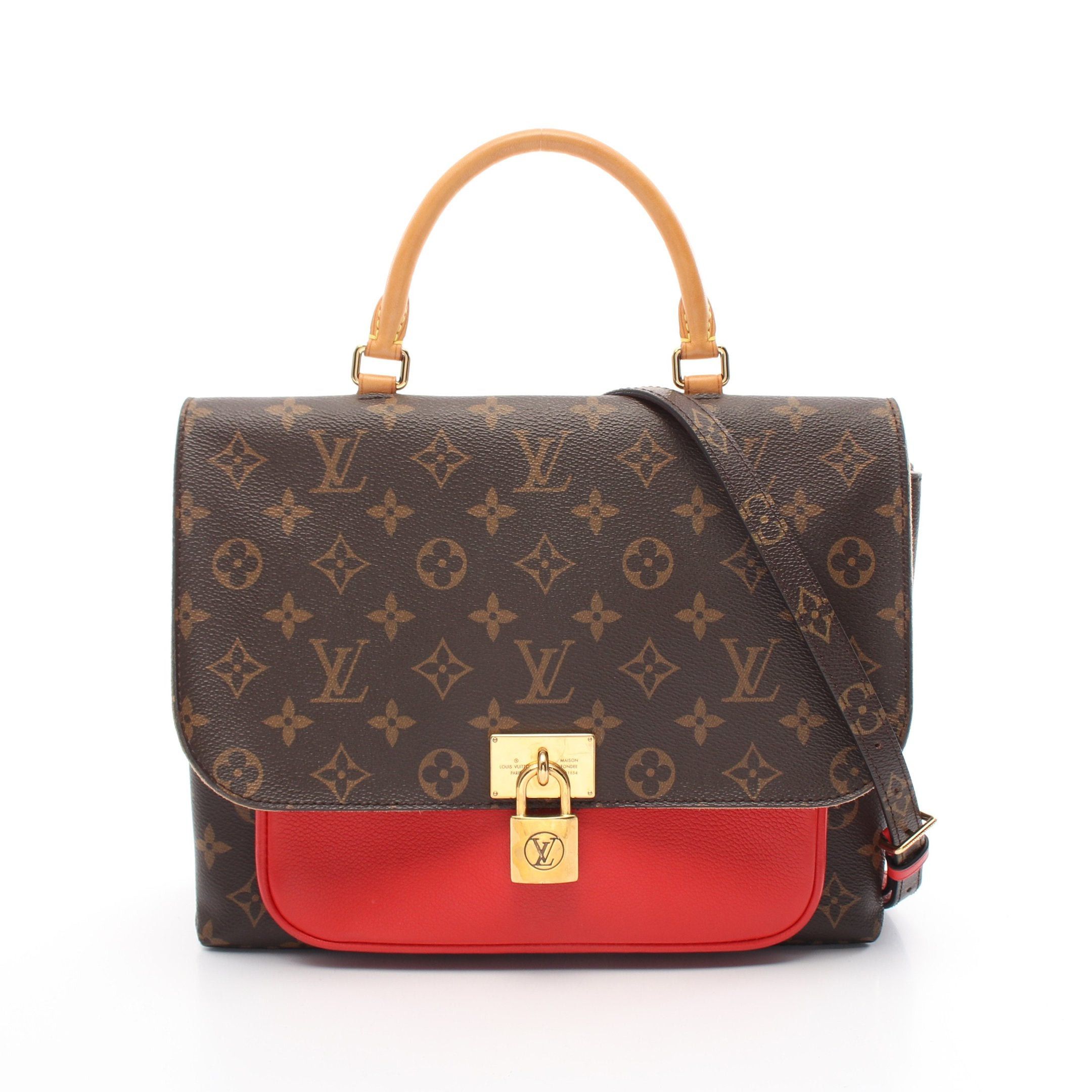 Louis Vuitton Louis Vuitton Marignan Monogram Coquelicot Handbag Leather Brown Red Size ONE SIZE - 1 Thumbnail