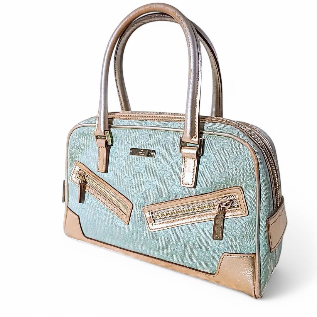 Gucci Gucci - Turqoise Mini Handbag GG Monogram Vintage Size ONE SIZE - 2 Thumbnail