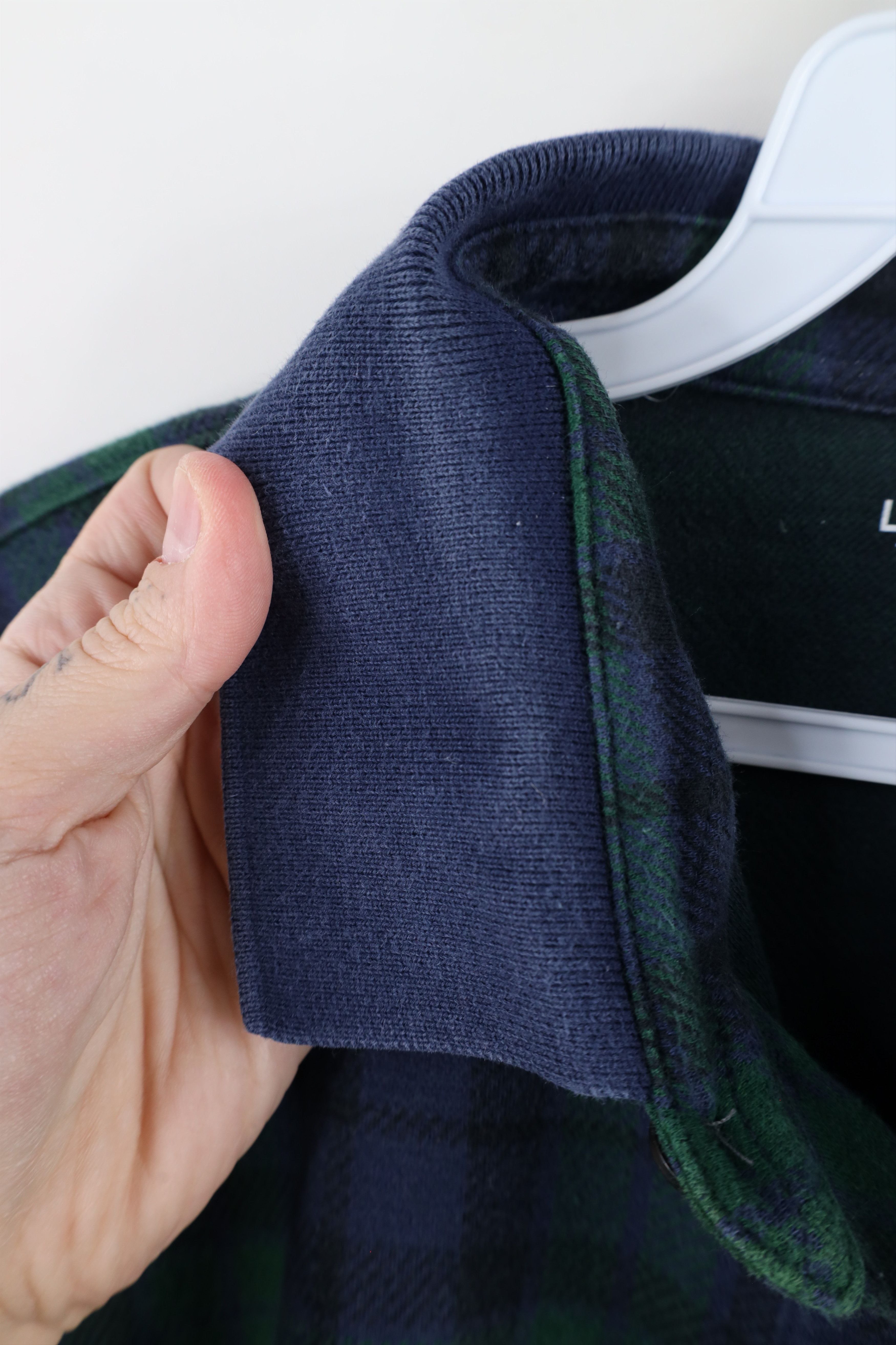 Lands' End × Vintage Vintage Y2K Lands End Knit Long Sleeve Rugby Polo Plaid Size US L / EU 52-54 / 3 - 6 Thumbnail