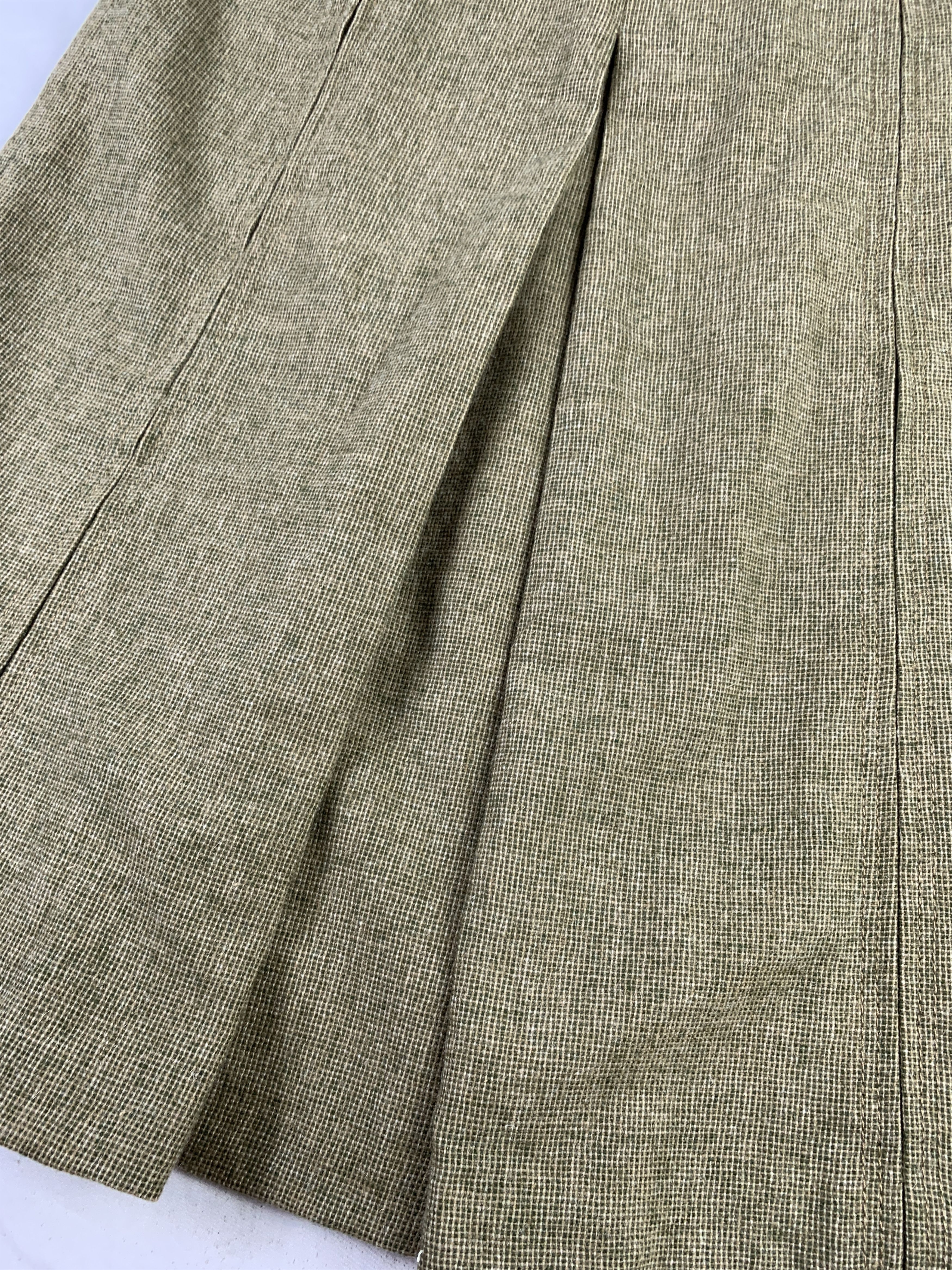 Japanese Brand 1990s Gor-Ray Tan Pure Wool High Waist Skirt (24) Size 24" / US 00 / IT 34 - 5 Thumbnail