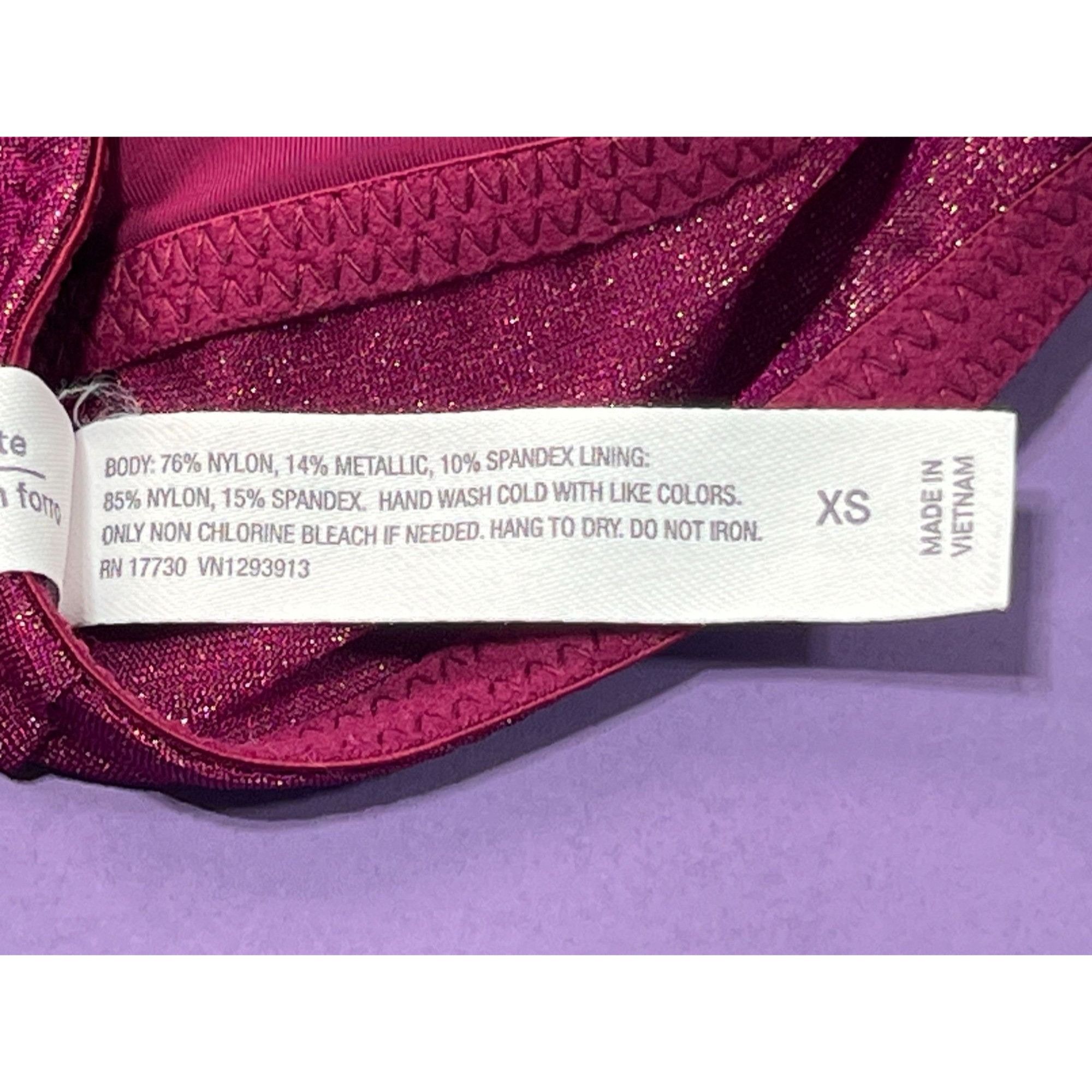 Other Auden - Women's Shimmer Bralette - Burgundy - Extra Small Size ONE SIZE - 5 Thumbnail