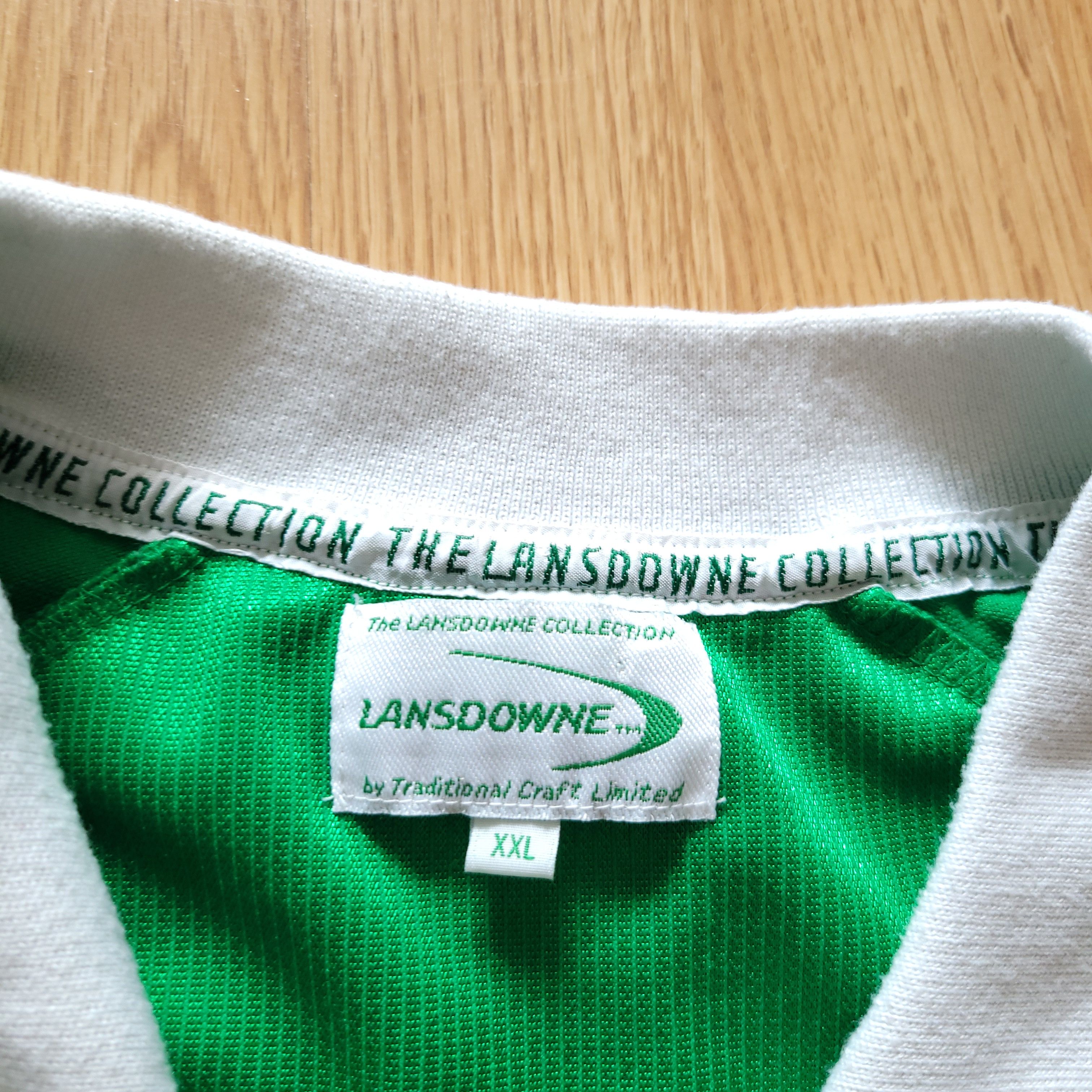 Maillot De Rugby Vintage Lansdowne Ireland Homme - 2XL - Vert Rayé Manches Longues - #10