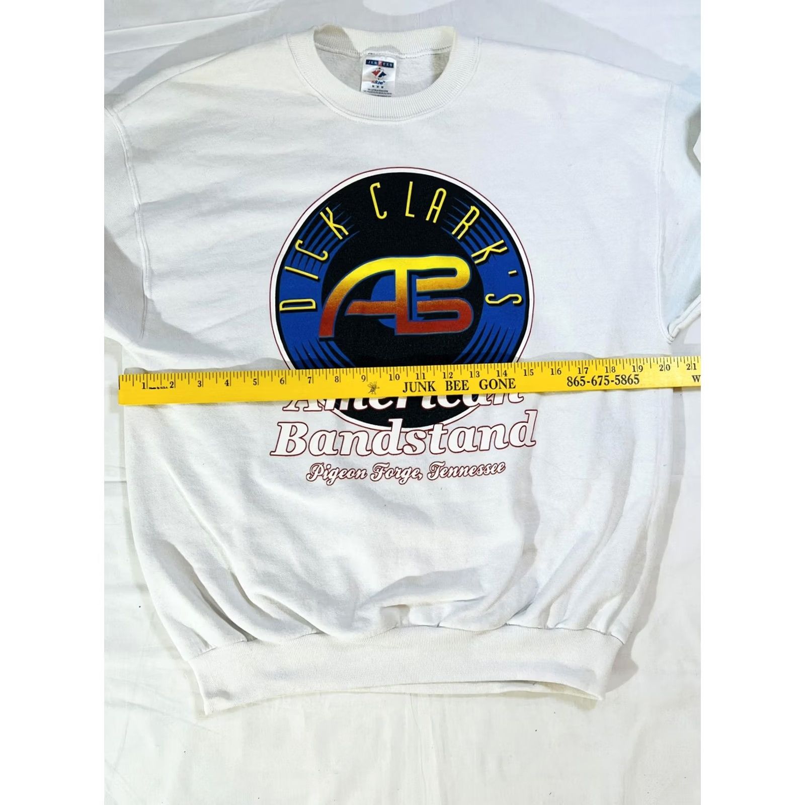 Jerzees VINTAGE Dick Clark American Bandstand Sweatshirt Mens M White Crewneck 90s Music Cotton Polyester Jerzees NuBlend Graphics Pullover Size US M / EU 48-50 / 2 - 5 Thumbnail
