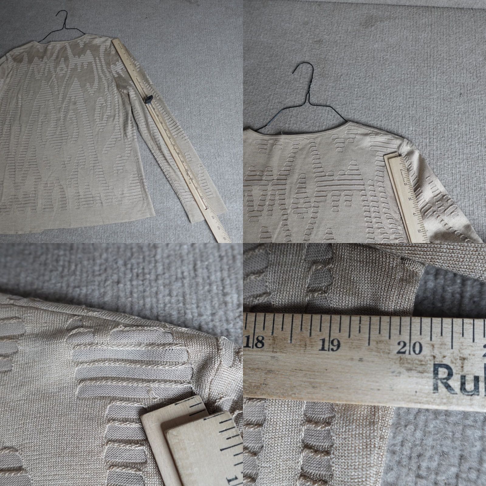 Vintage Lafayette 148 New York Womens Sweater Cardigan Beige Solid Silk Blend Large L Regular Long Sleeve Womens Size L / US 10 / IT 46 - 8 Thumbnail