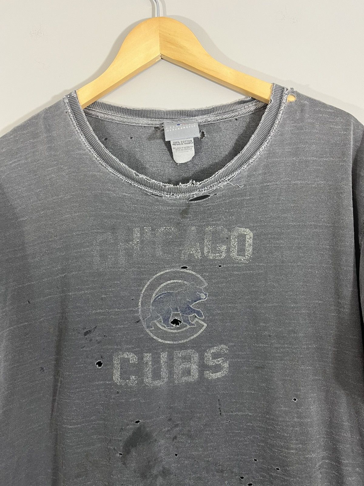MLB Thrashed Chicago Cubs Sun Faded Baseball Tee Size US XL / EU 56 / 4 - 2 Thumbnail