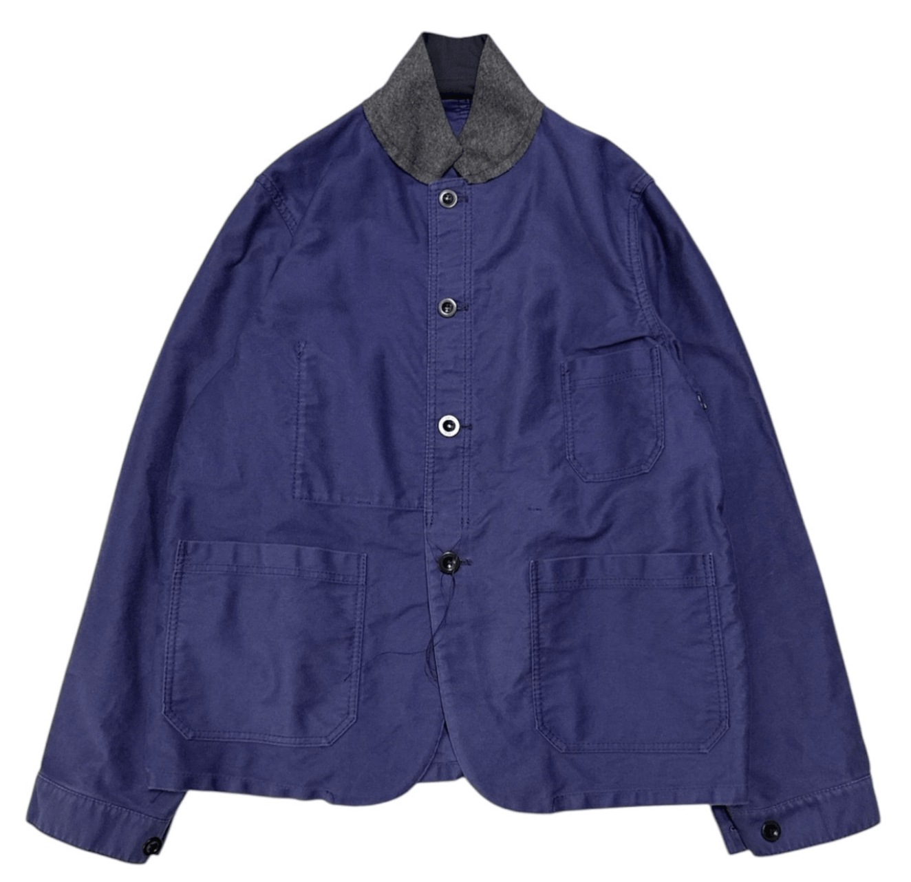 Sacai Blue Loose Thread Moleskin Jacket Size US M / EU 48-50 / 2 - 1 Thumbnail