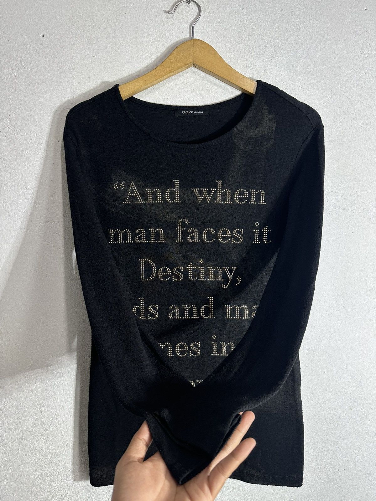 Beauty Beast GGPX GLITTER POEM BEST QUOTES SMOKE EFFECT LONG SLEEVE TEE Size S / US 4 / IT 40 - 3 Thumbnail
